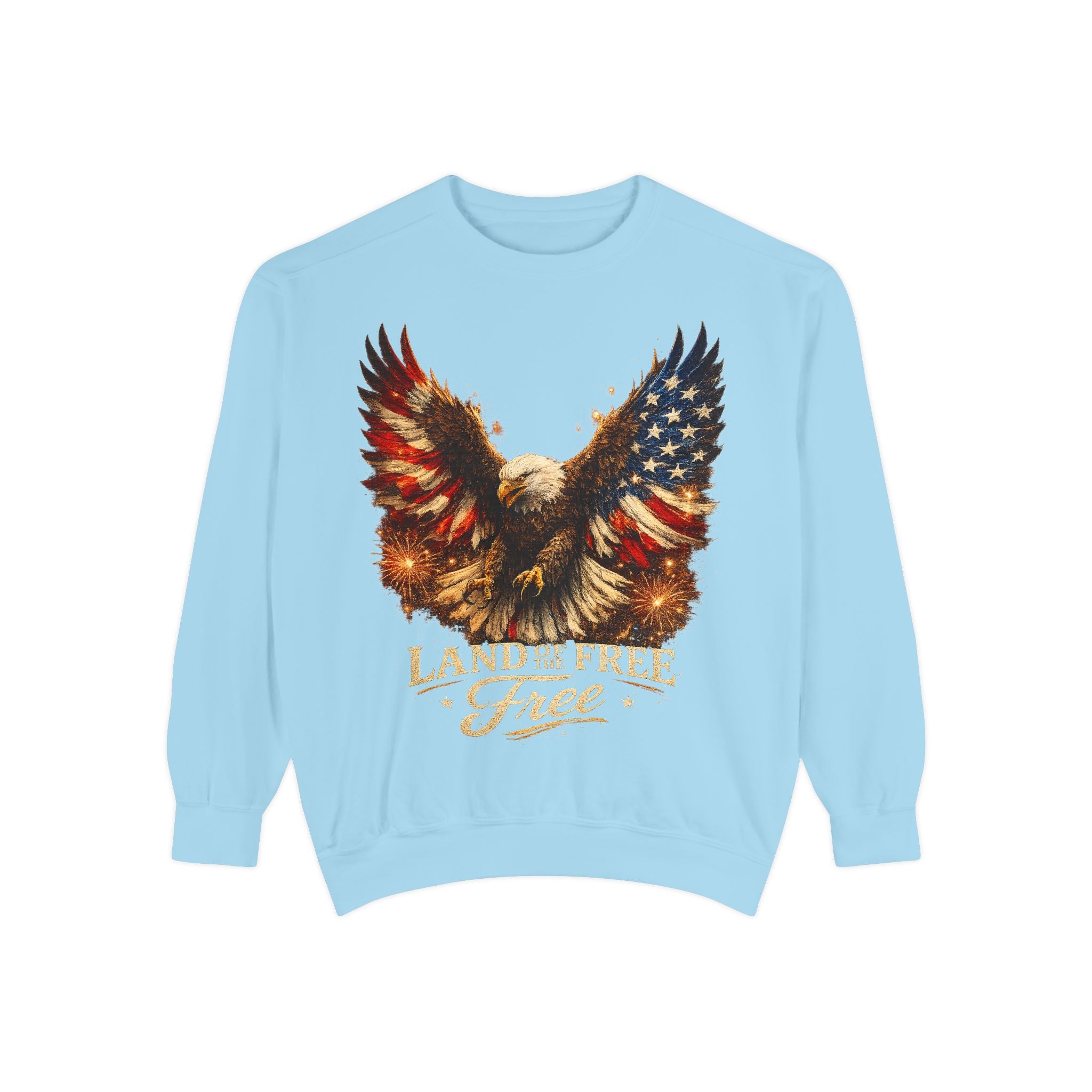 Patriotic Eagle Sweatshirt — Land of the Free Graphic Crewneck