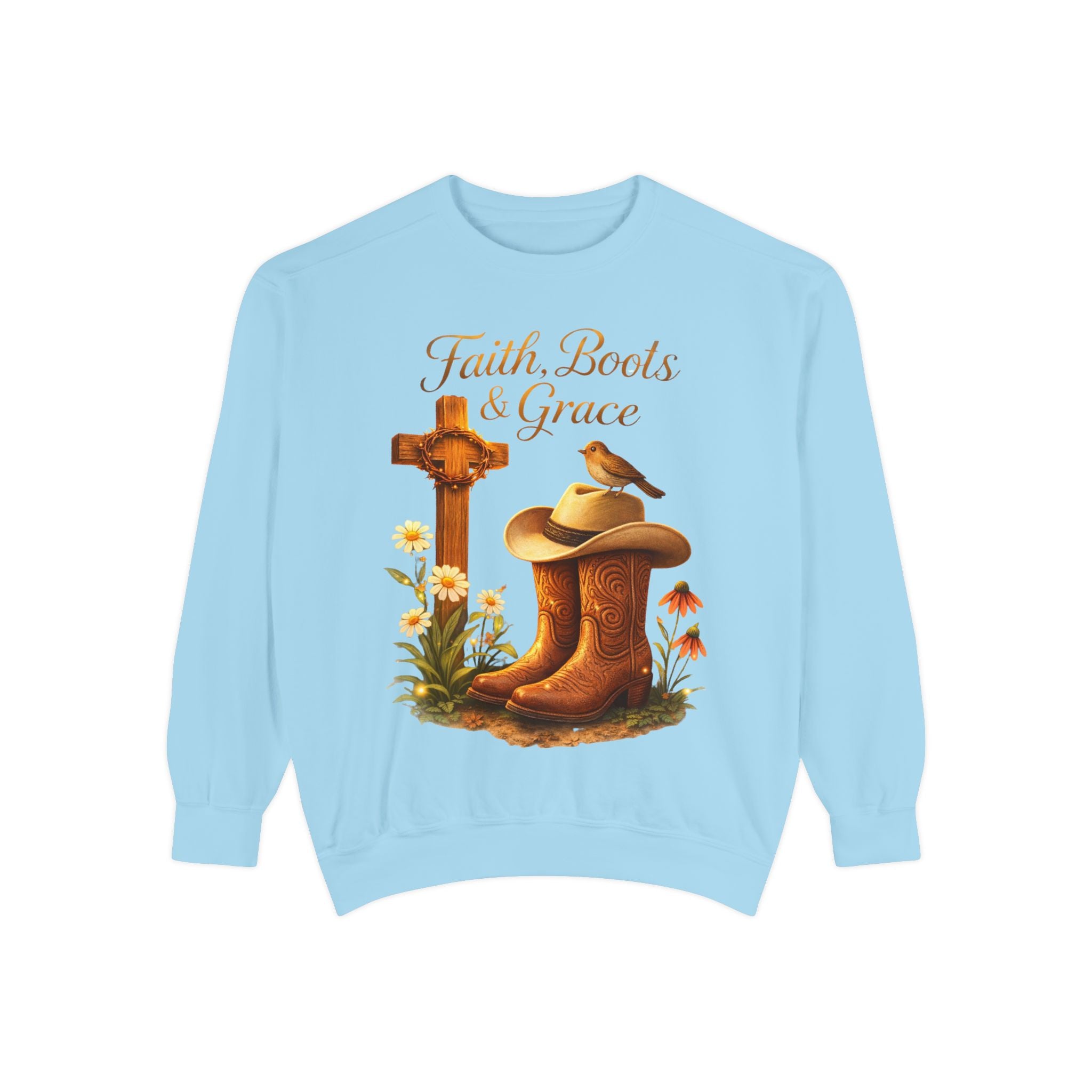 Faith Boots and Grace Shirt – Western Christian Cowgirl Tee, Faith-Based Graphic Shirt, Cute Country Girl Gift, Boutique Style T-Shirt