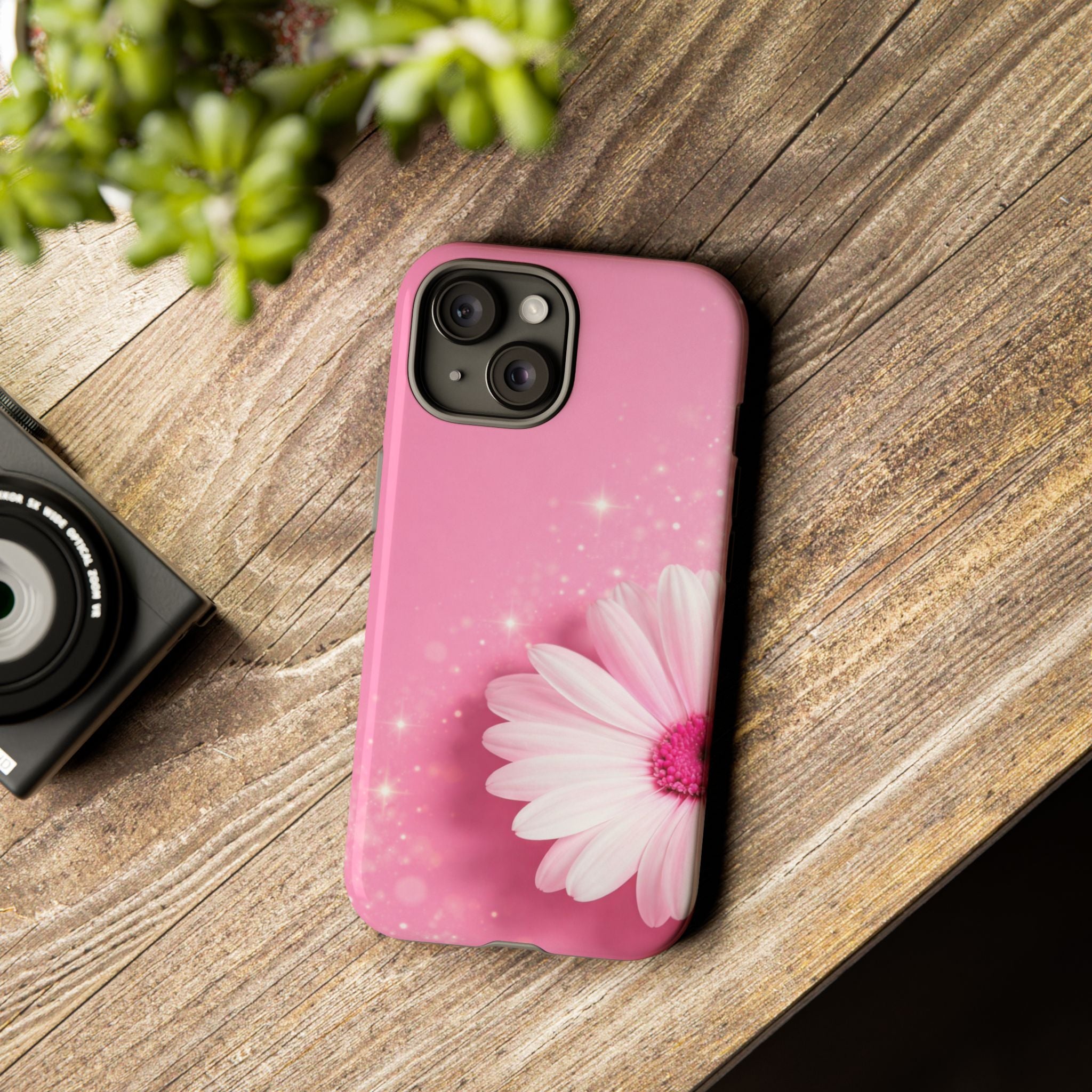 Pink Daisy Phone Case, Aesthetic Floral iPhone & Samsung Case, Cute Flower Phone Cover, Soft Girl Coquette Case, Feminine Pink Case