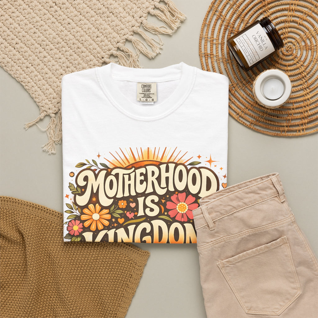 Motherhood Is Kingdom Work T-Shirt — Christian Mom Graphic Tee (Proverbs 31:27)