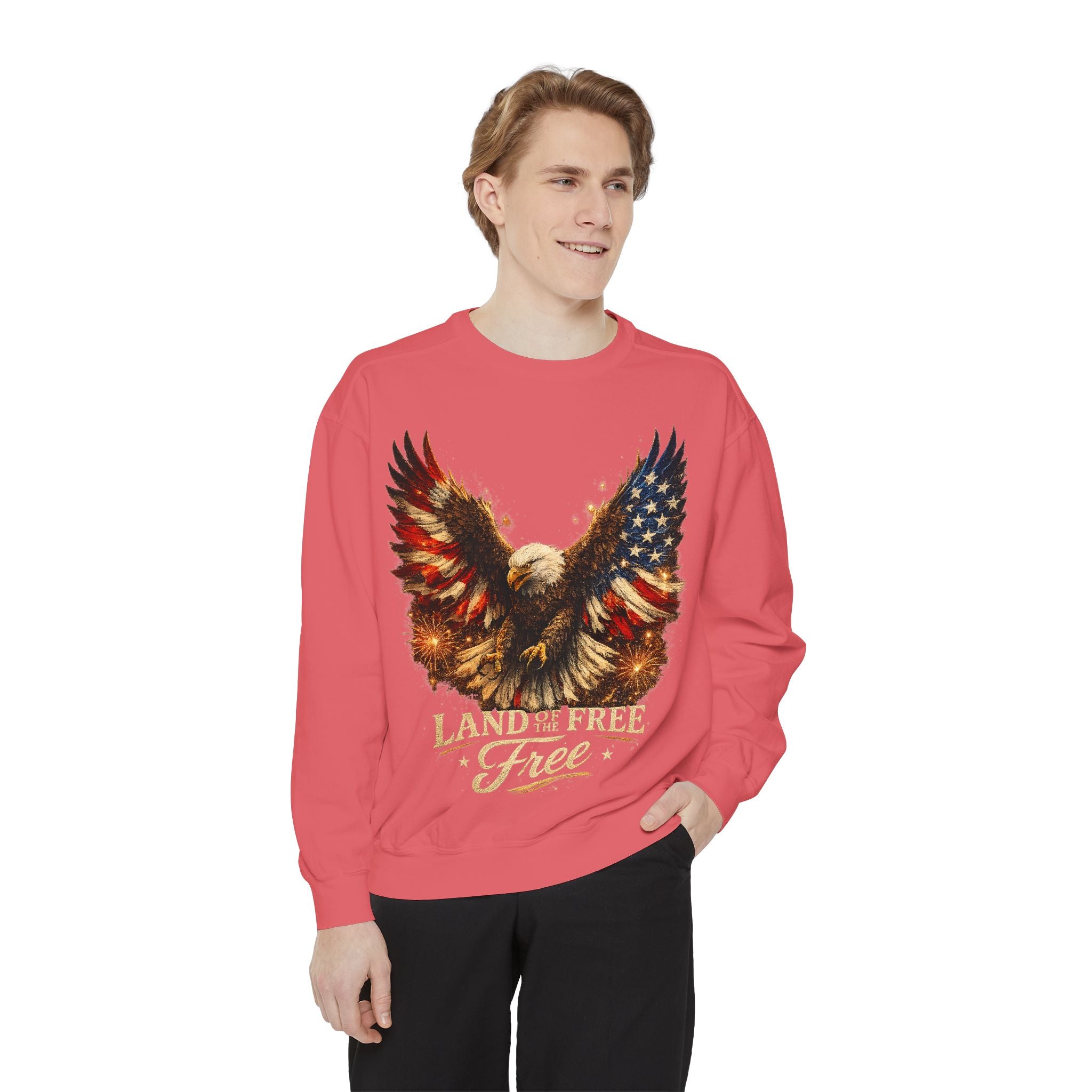 Patriotic Eagle Sweatshirt — Land of the Free Graphic Crewneck