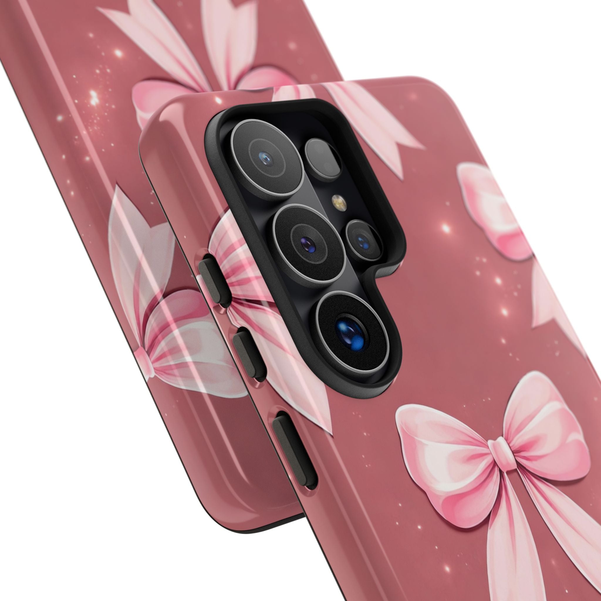 Pink Bow Phone Case, Coquette Aesthetic iPhone & Samsung Case, Cute Girly Pattern Case, Soft Girl Feminine Phone Cover