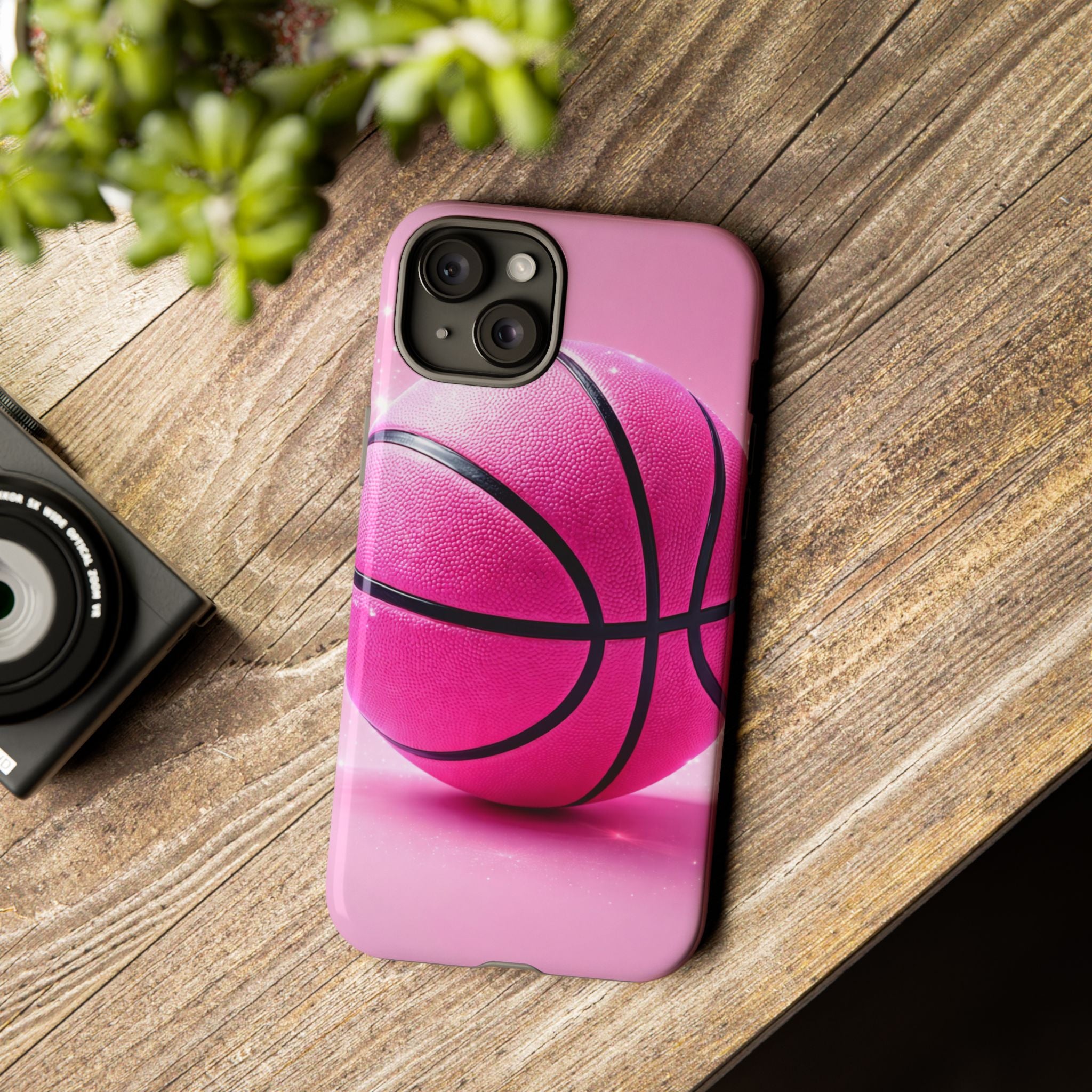 Pink Basketball Phone Case, Aesthetic Sports iPhone & Samsung Case, Cute Girly Athlete Case, Coquette Sport Phone Cover