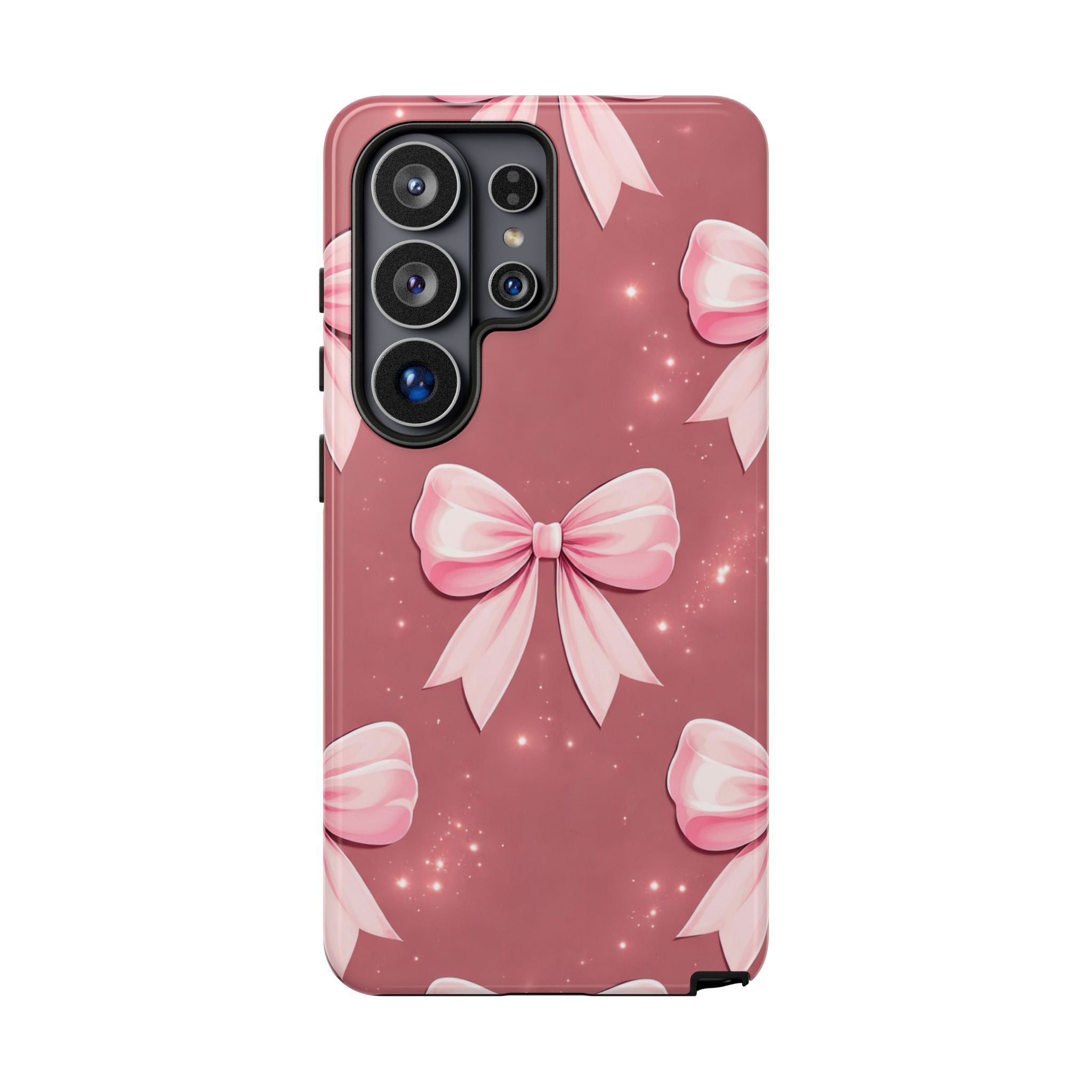 Pink Bow Phone Case, Coquette Aesthetic iPhone & Samsung Case, Cute Girly Pattern Case, Soft Girl Feminine Phone Cover