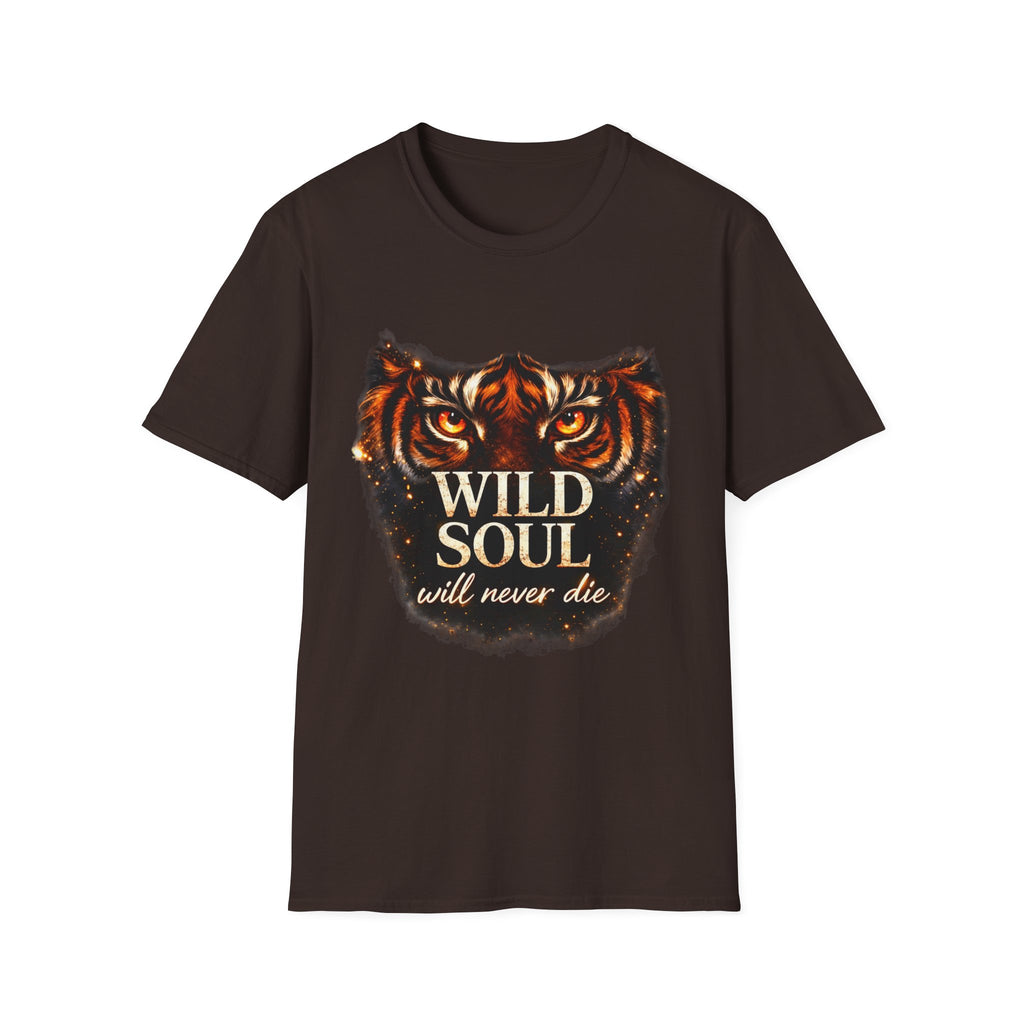 Wild Soul Tiger Eyes T-Shirt – Fierce Spirit Graphic Tee, Motivational Streetwear Shirt, Bold Animal Print Unisex Tee, Gift for Him & Her