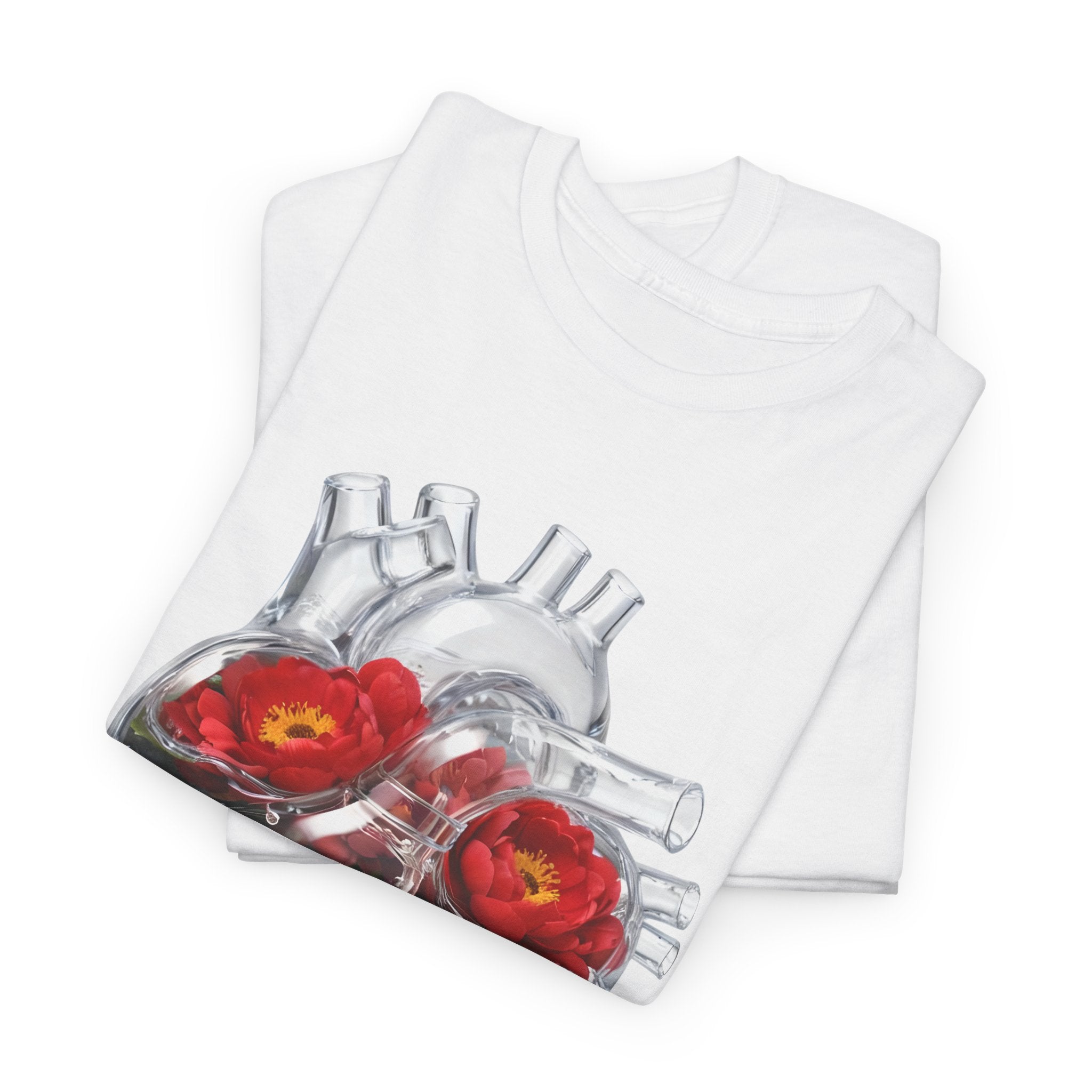 Floral Anatomical Heart T-Shirt — Botanical Heart Illustration Tee