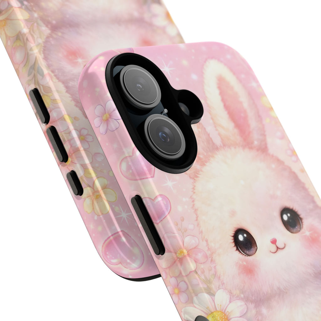 Kawaii Bunny Phone Case – Cute Pastel Bunny Floral Aesthetic iPhone Case, Adorable Kawaii Animal Phone Cover.