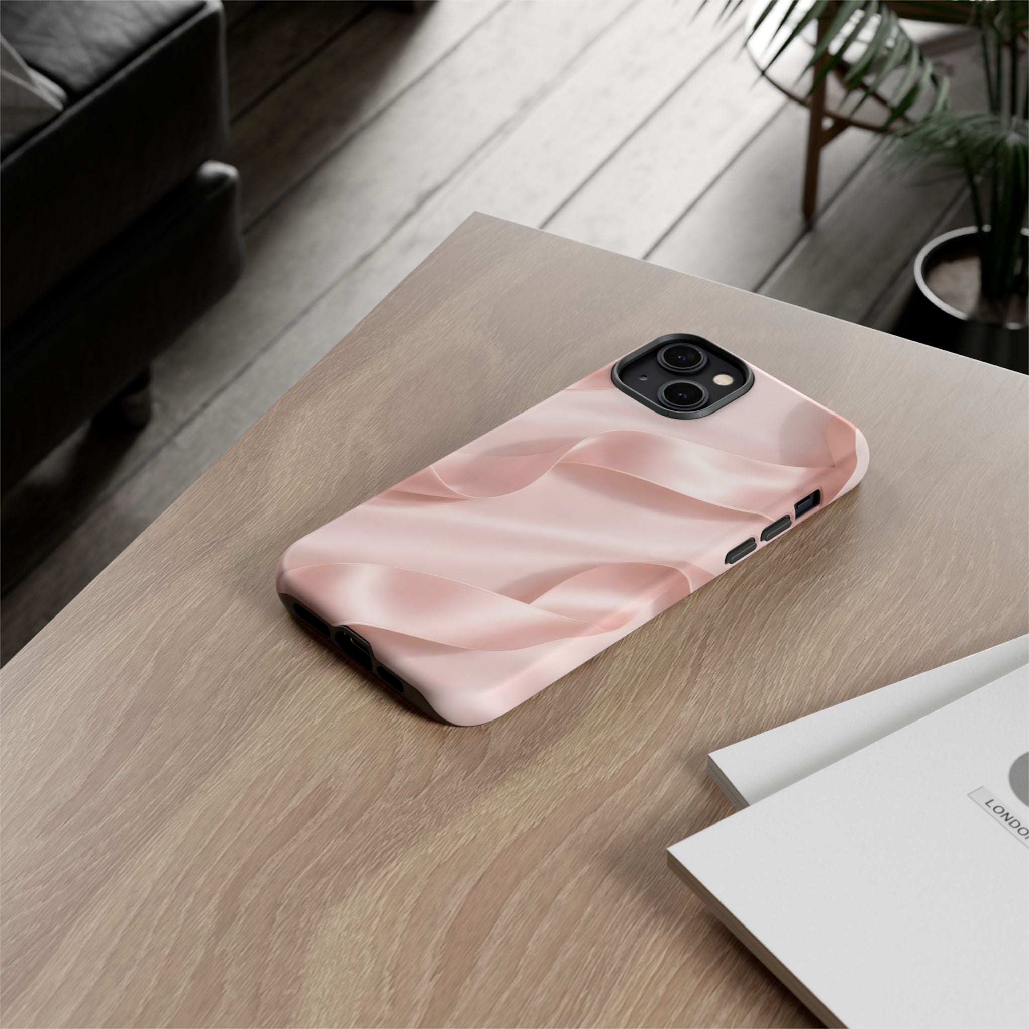 Blush Pink Satin Ribbon Phone Case – Elegant Coquette Aesthetic Luxury iPhone Case, Feminine Designer Bow Phone Cover