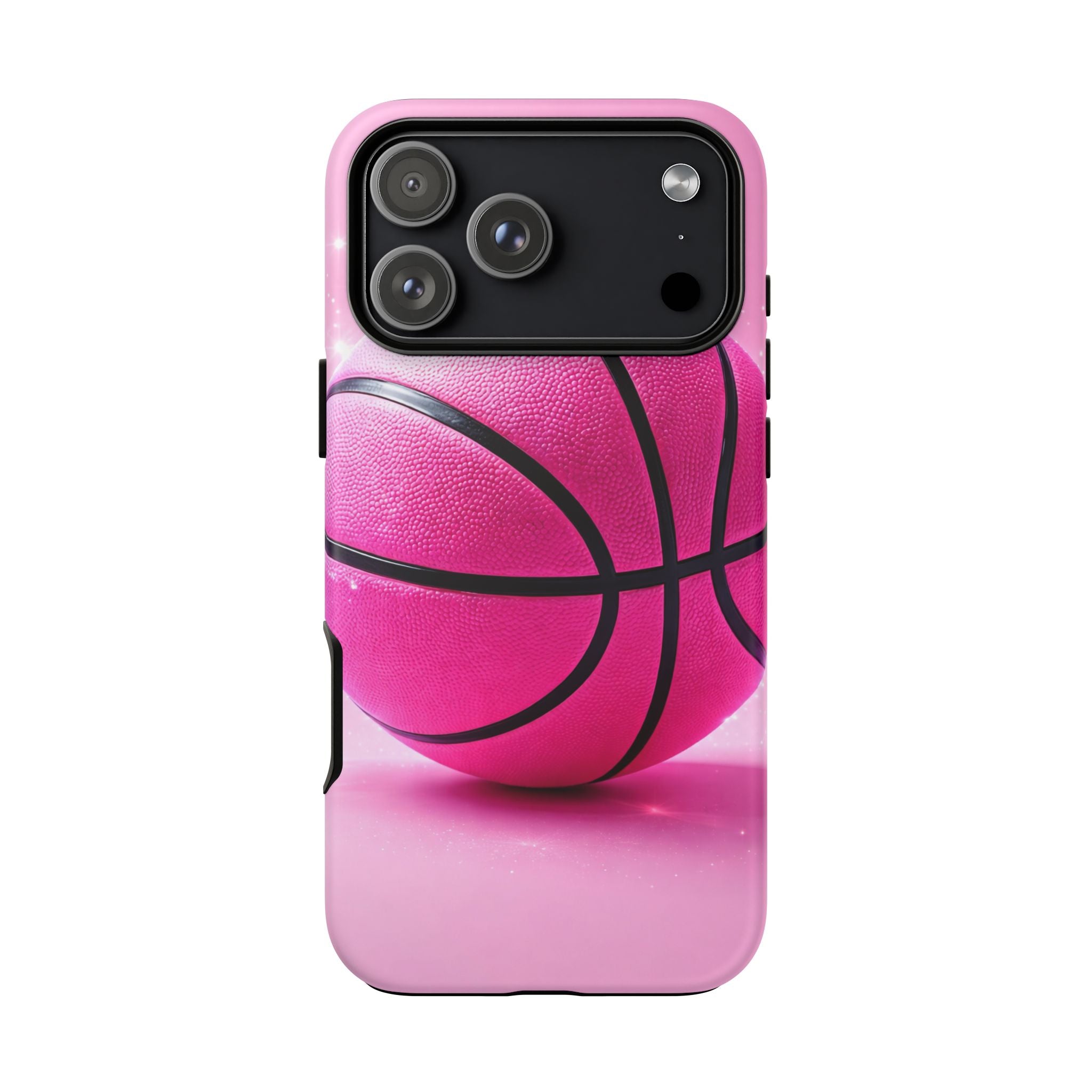 Pink Basketball Phone Case, Aesthetic Sports iPhone & Samsung Case, Cute Girly Athlete Case, Coquette Sport Phone Cover