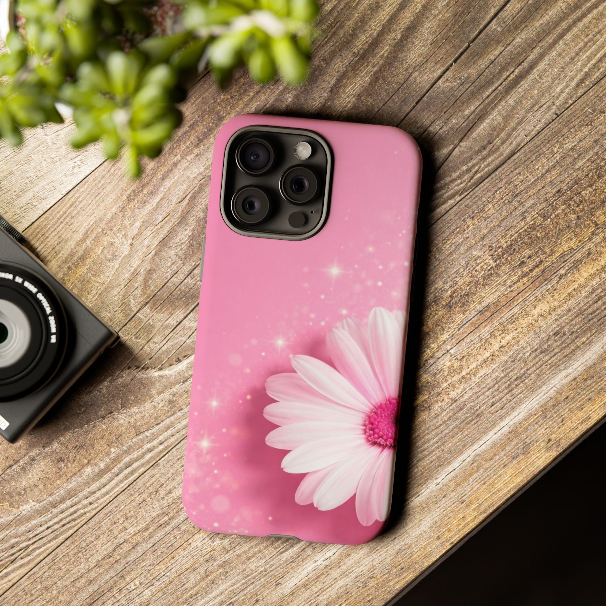 Pink Daisy Phone Case, Aesthetic Floral iPhone & Samsung Case, Cute Flower Phone Cover, Soft Girl Coquette Case, Feminine Pink Case