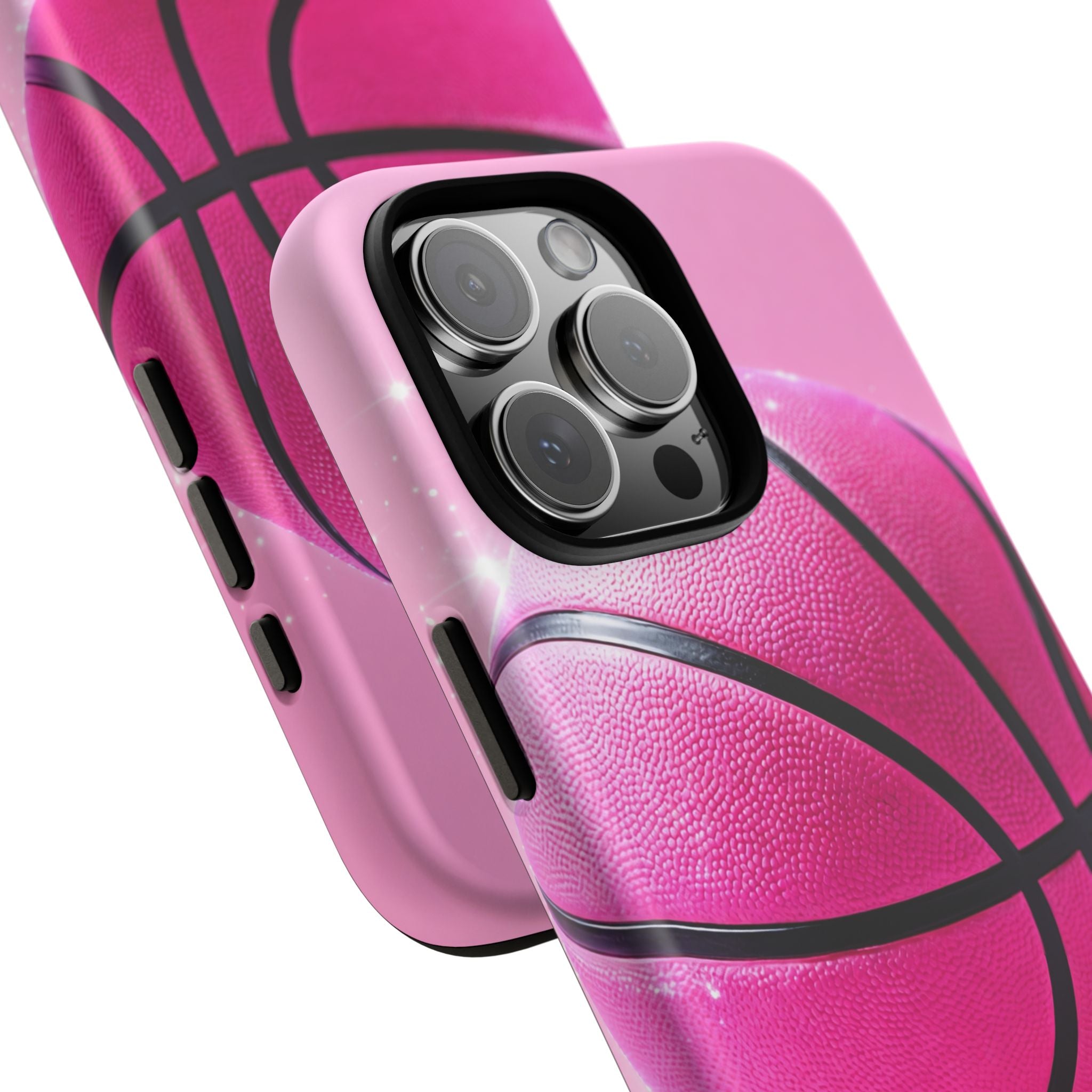 Pink Basketball Phone Case, Aesthetic Sports iPhone & Samsung Case, Cute Girly Athlete Case, Coquette Sport Phone Cover