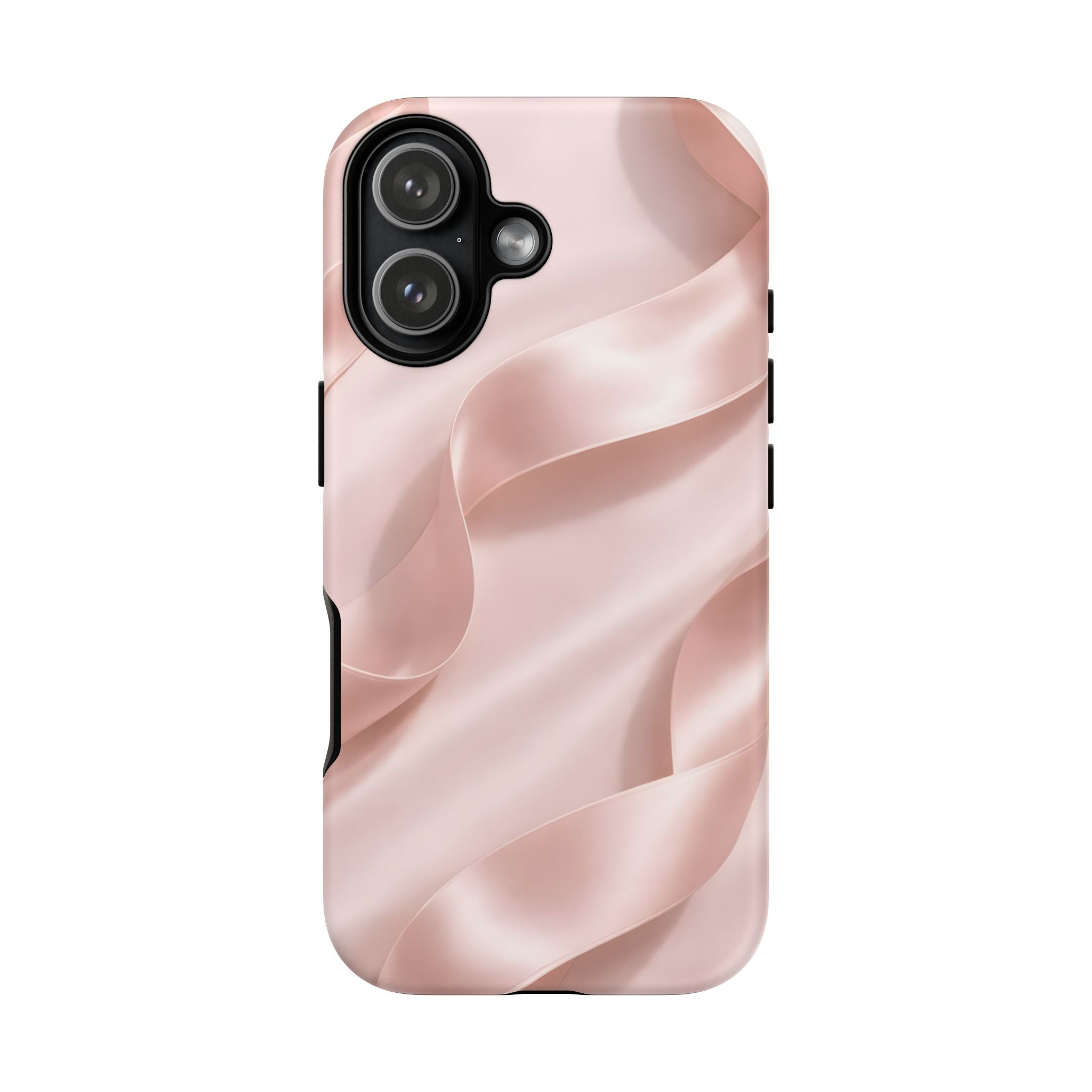 Blush Pink Satin Ribbon Phone Case – Elegant Coquette Aesthetic Luxury iPhone Case, Feminine Designer Bow Phone Cover