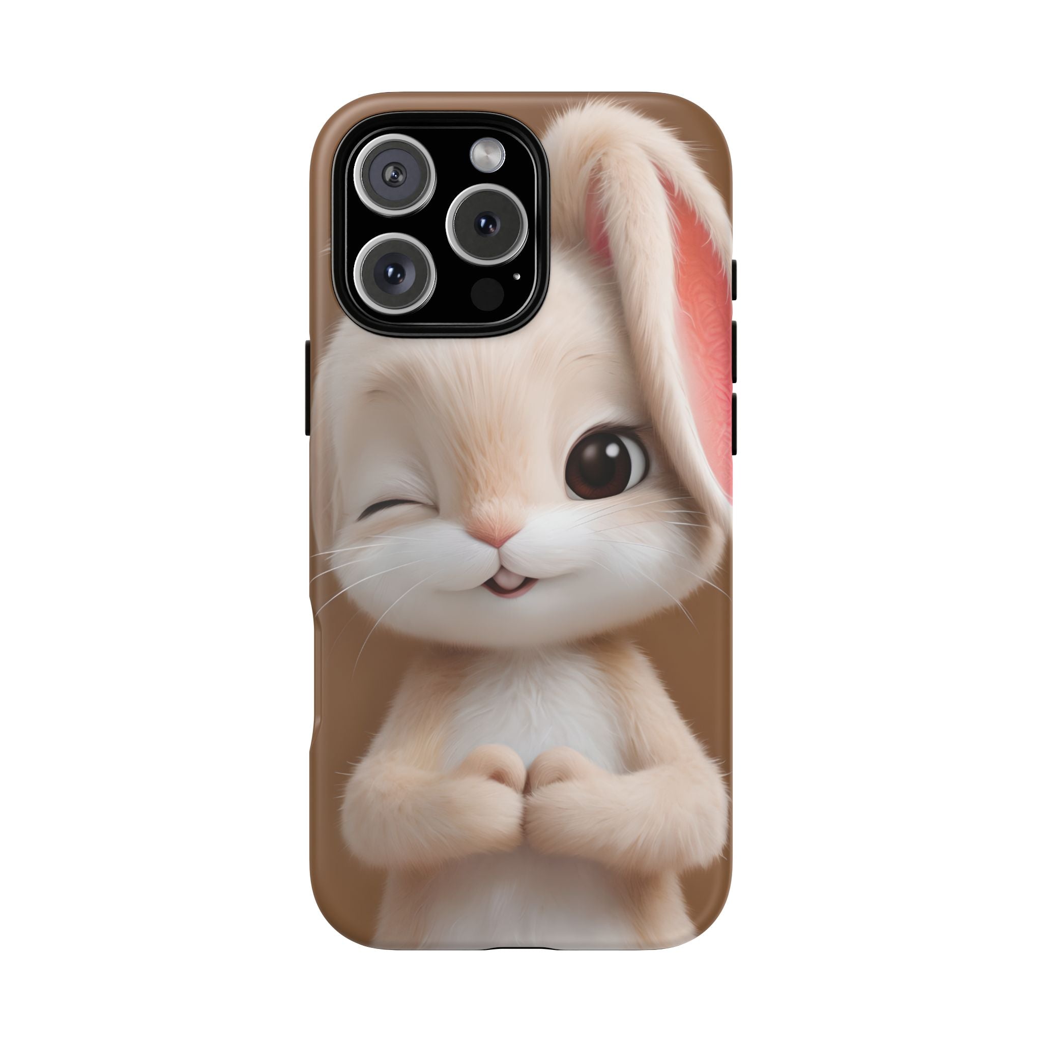 Adorable Kawaii Bunny Phone Case – Cute Winking Rabbit Aesthetic Case – Soft Pastel Bunny Cover – Gift for Bunny Lovers.