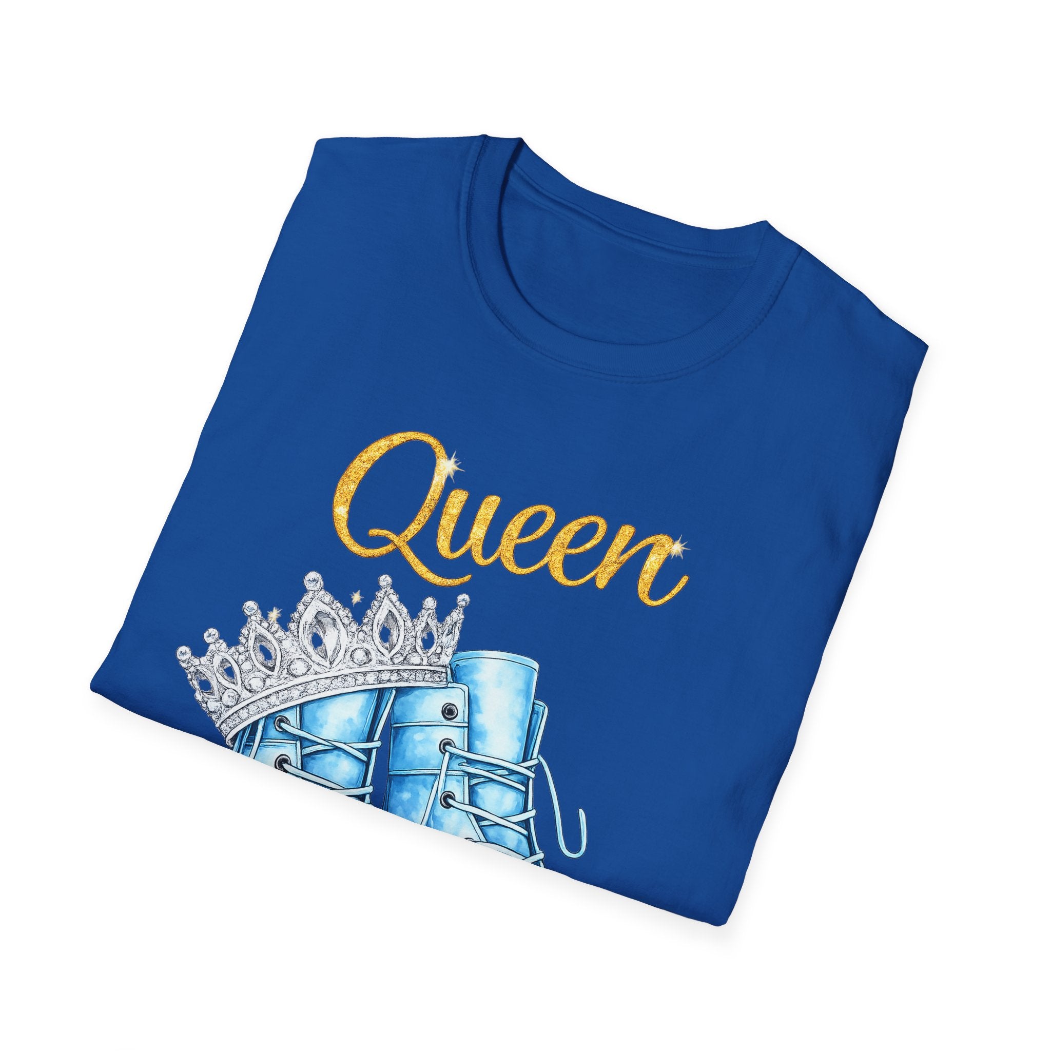 Queen Light Blue Boots Shirt – Pink Crown Graphic Tee, Cute Girly Streetwear, Fashion Queen Outfit, Trendy Women’s Statement T-Shirt