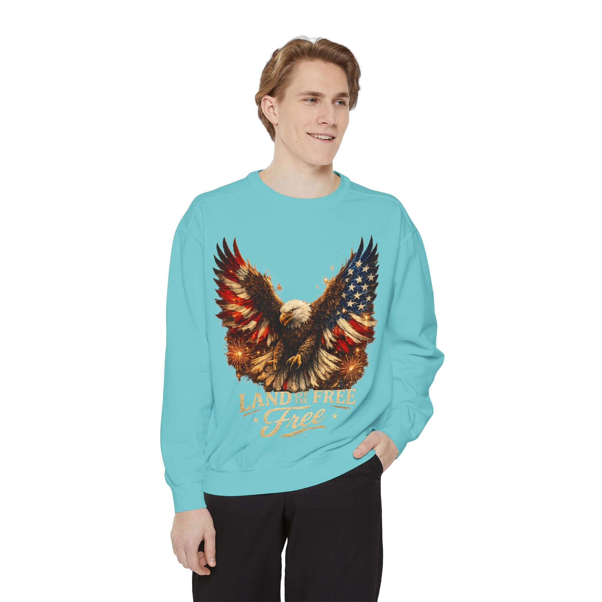Patriotic Eagle Sweatshirt — Land of the Free Graphic Crewneck