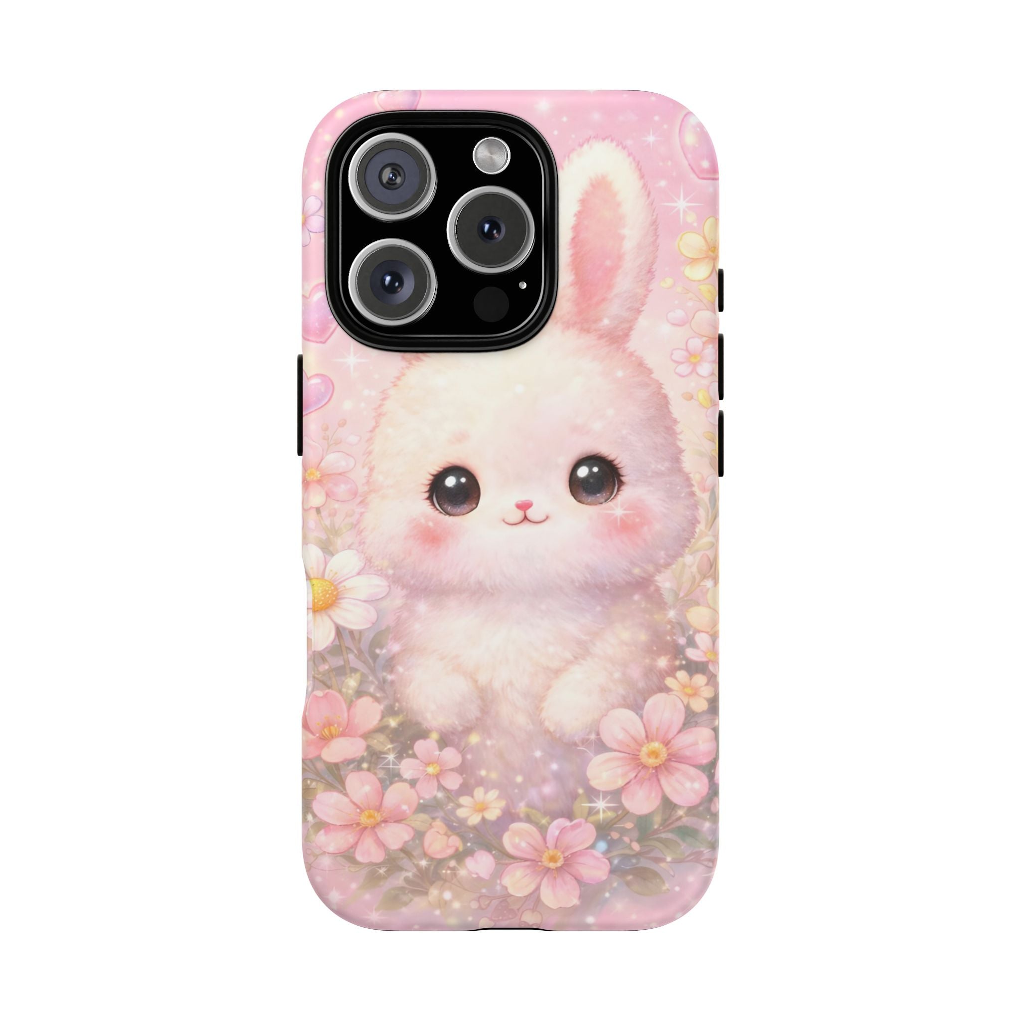 Kawaii Bunny Phone Case – Cute Pastel Bunny Floral Aesthetic iPhone Case, Adorable Kawaii Animal Phone Cover.