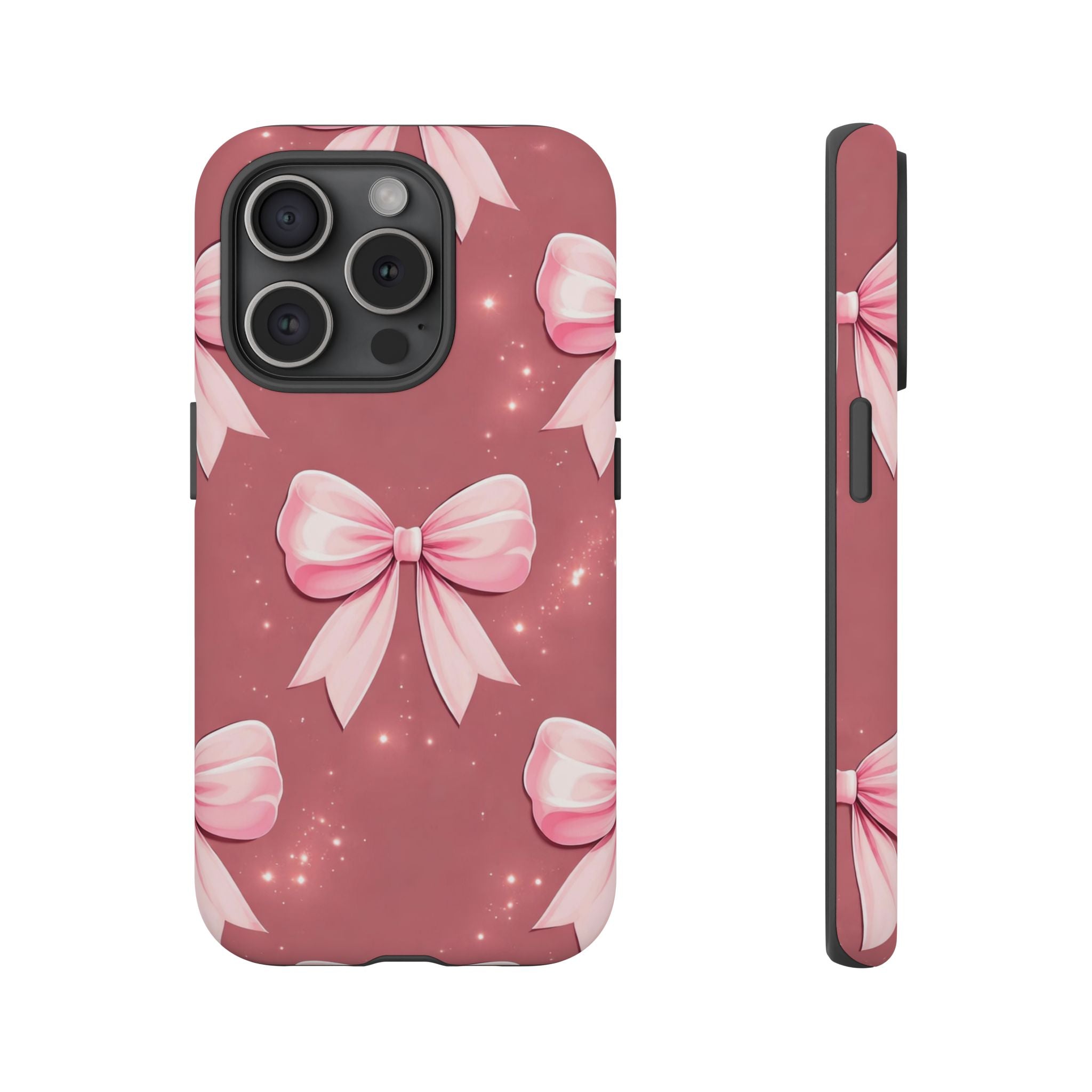 Pink Bow Phone Case, Coquette Aesthetic iPhone & Samsung Case, Cute Girly Pattern Case, Soft Girl Feminine Phone Cover