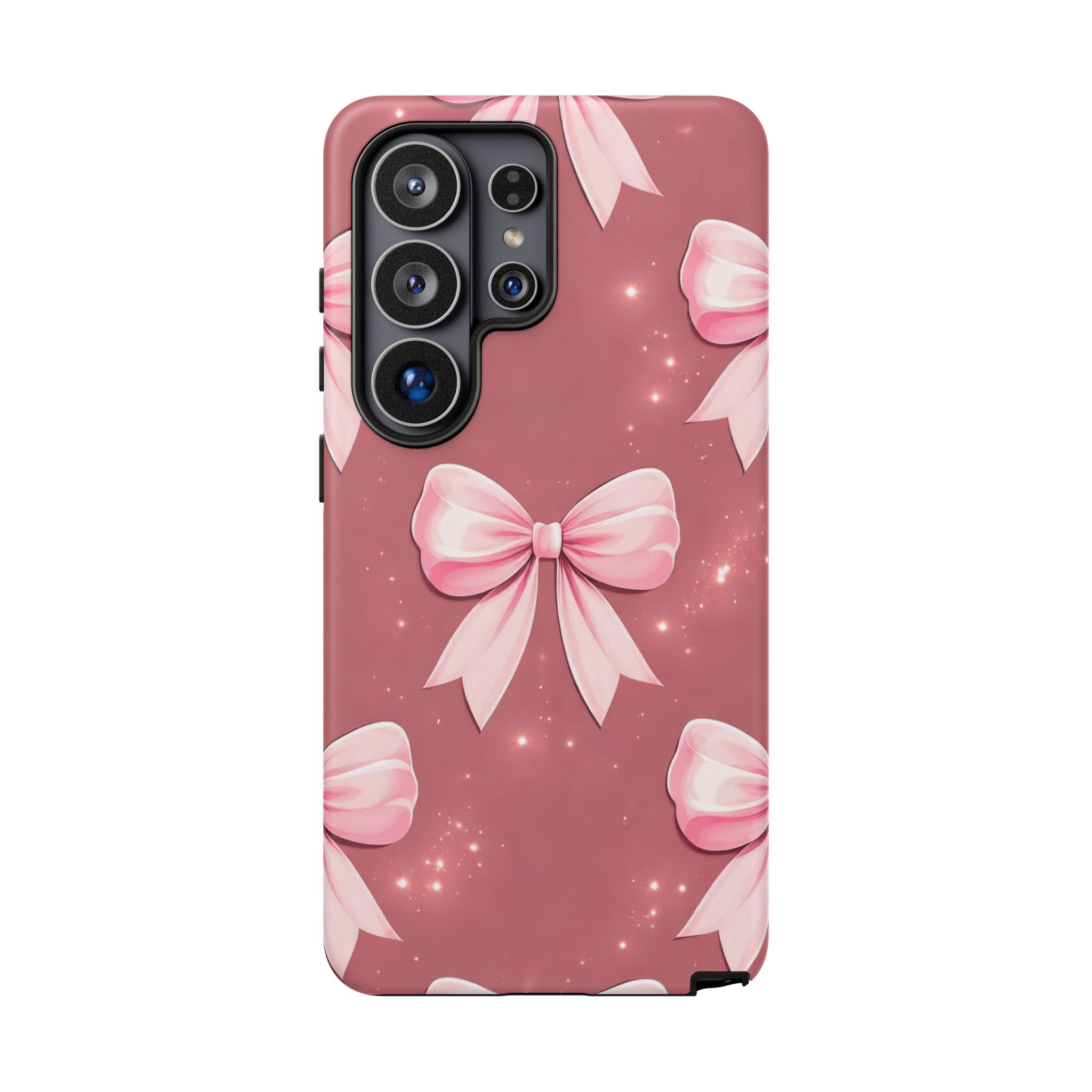 Pink Bow Phone Case, Coquette Aesthetic iPhone & Samsung Case, Cute Girly Pattern Case, Soft Girl Feminine Phone Cover