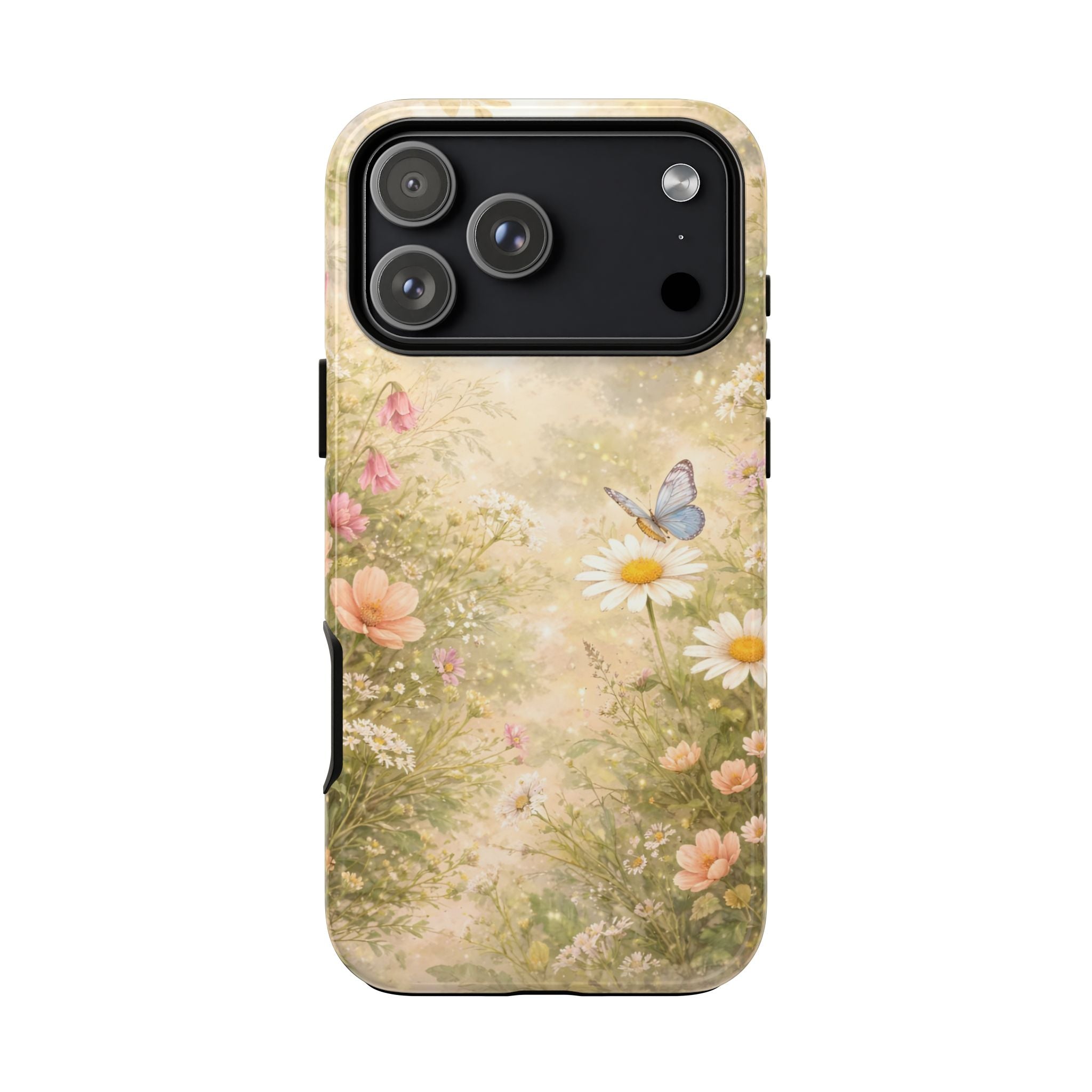 Cottagecore Wildflower Butterfly Phone Case – Vintage Floral Nature Aesthetic iPhone Case, Dreamy Woodland Flower Phone Cover