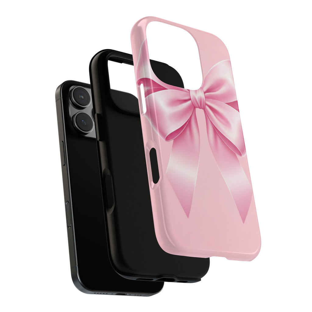 Coquette Pink Bow Phone Case, Cute Aesthetic iPhone Case, Soft Girl Bow Cover, Feminine Girly Phone Case
