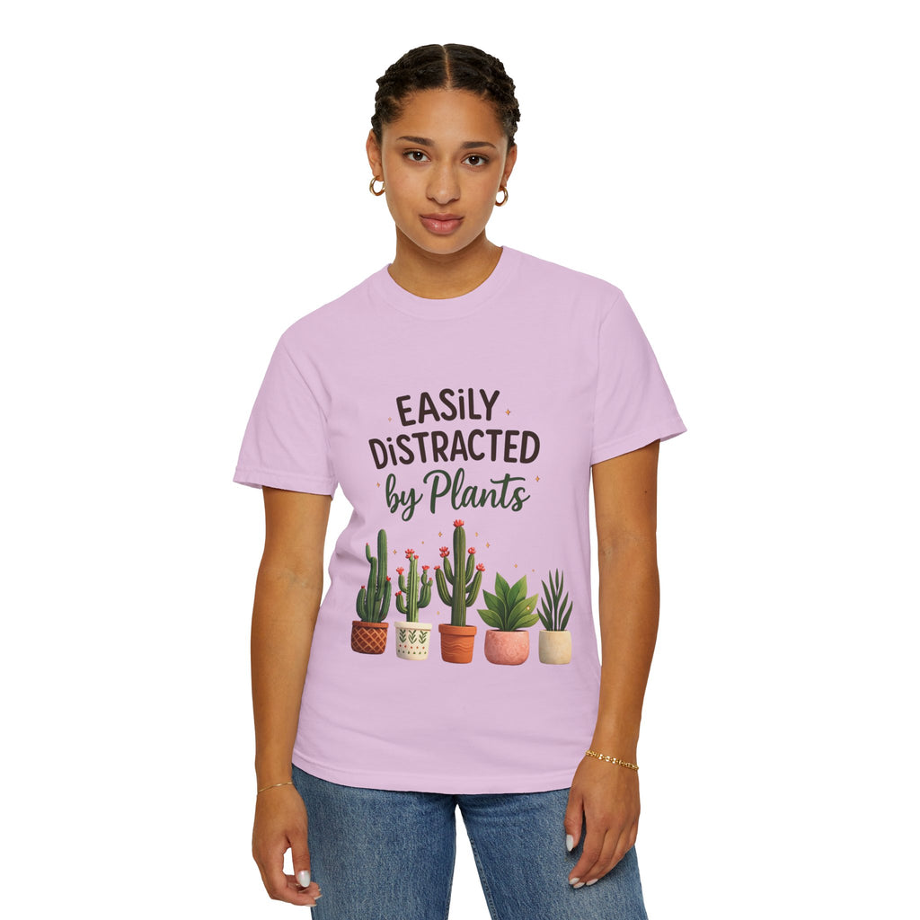 Easily Distracted By Plants Shirt, Plant Lover T-Shirt, Funny Plant Mom Tee, Botanical Lover Gift, Succulent Cactus Shirt, Unisex Graphic Tee