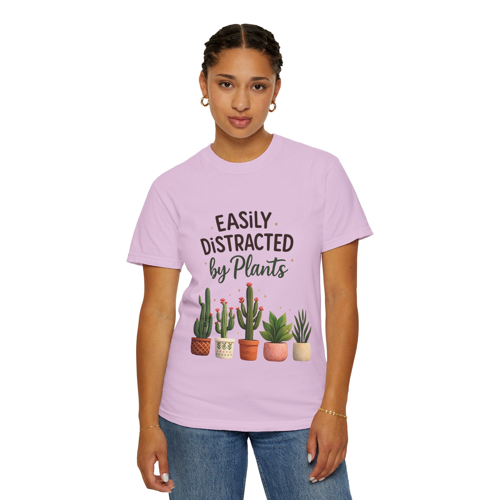 Easily Distracted By Plants Shirt, Plant Lover T-Shirt, Funny Plant Mom Tee, Botanical Lover Gift, Succulent Cactus Shirt, Unisex Graphic Tee