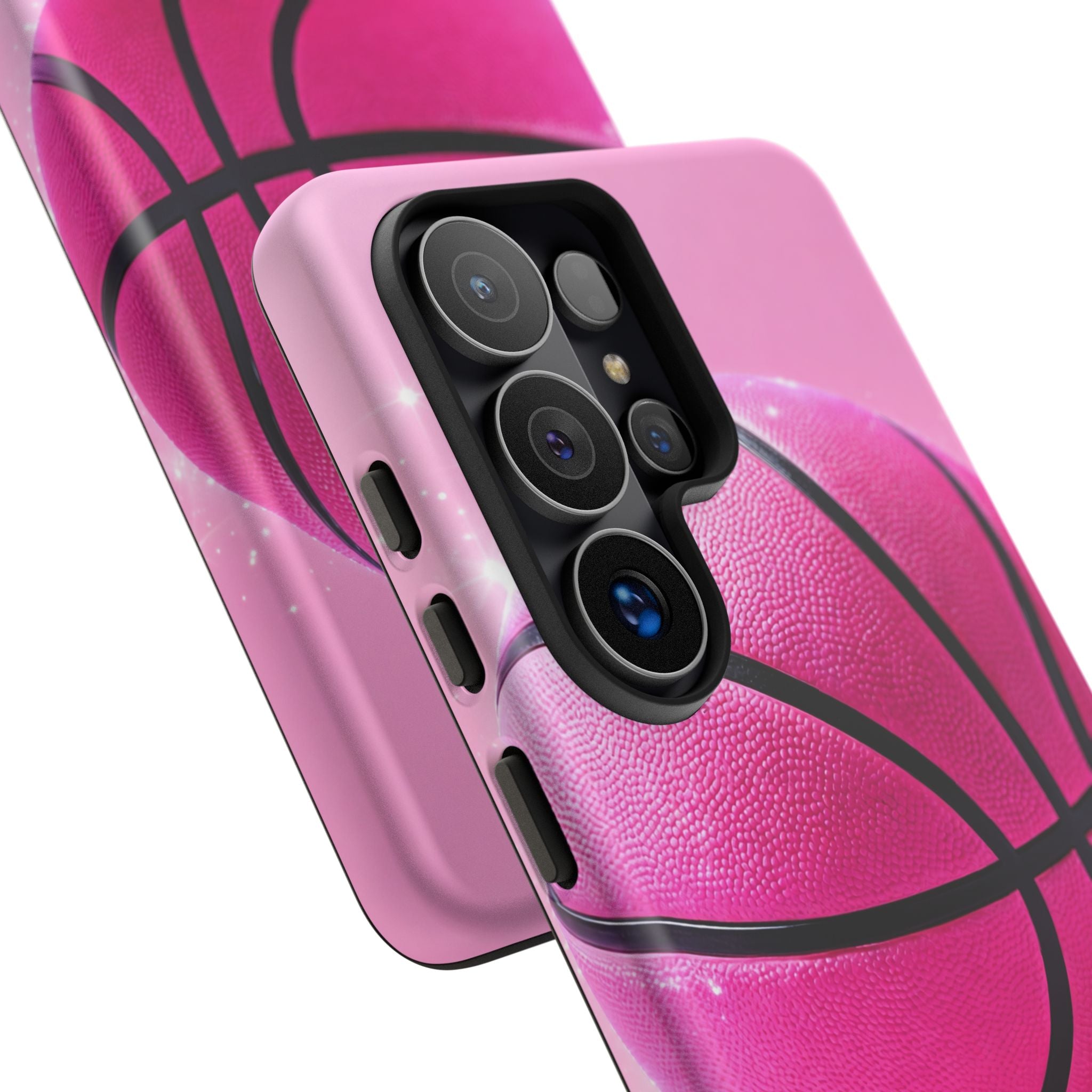 Pink Basketball Phone Case, Aesthetic Sports iPhone & Samsung Case, Cute Girly Athlete Case, Coquette Sport Phone Cover