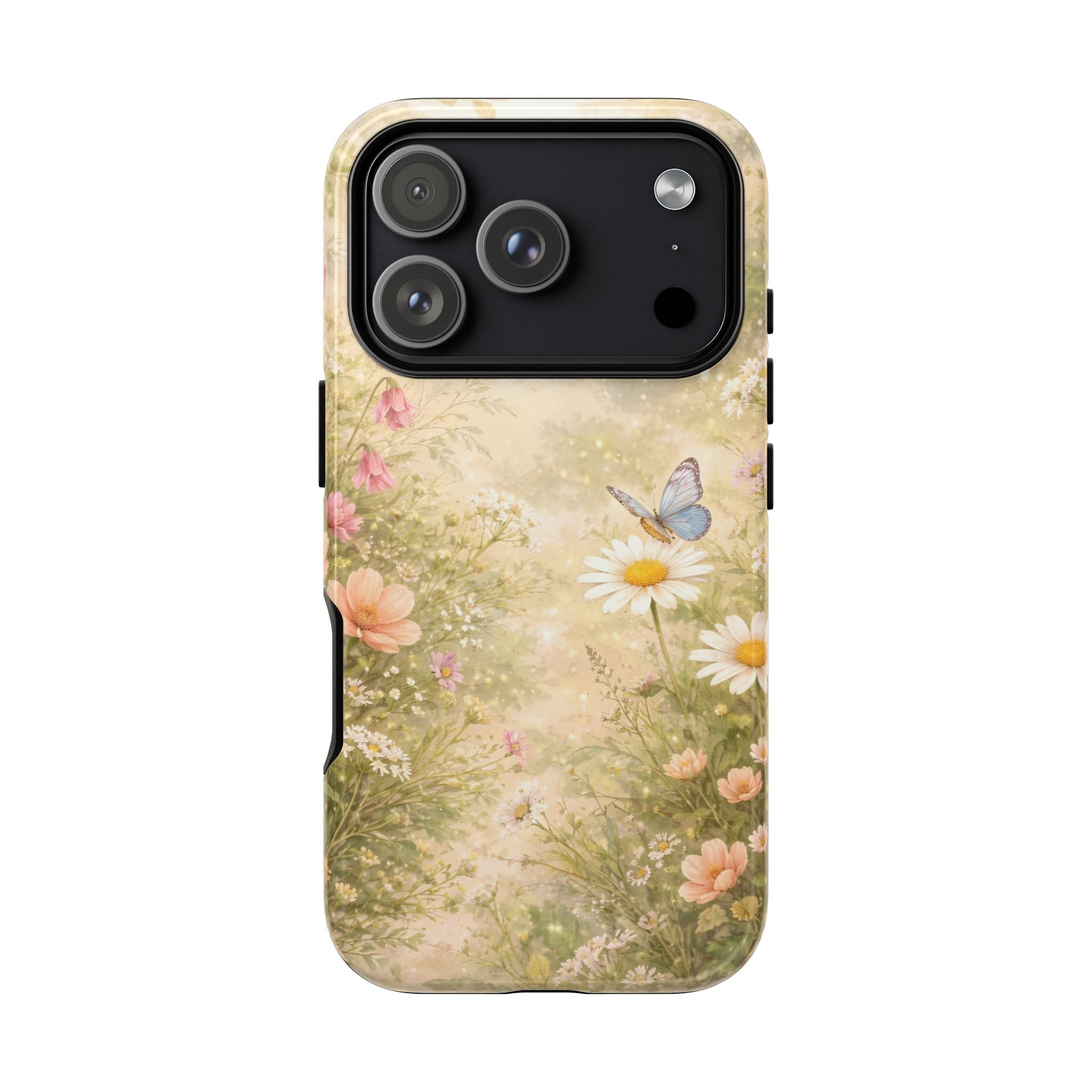 Cottagecore Wildflower Butterfly Phone Case – Vintage Floral Nature Aesthetic iPhone Case, Dreamy Woodland Flower Phone Cover
