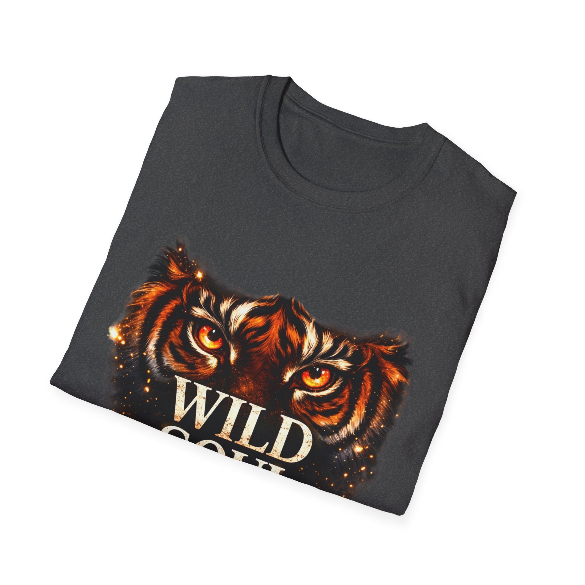 Wild Soul Tiger Eyes T-Shirt – Fierce Spirit Graphic Tee, Motivational Streetwear Shirt, Bold Animal Print Unisex Tee, Gift for Him & Her