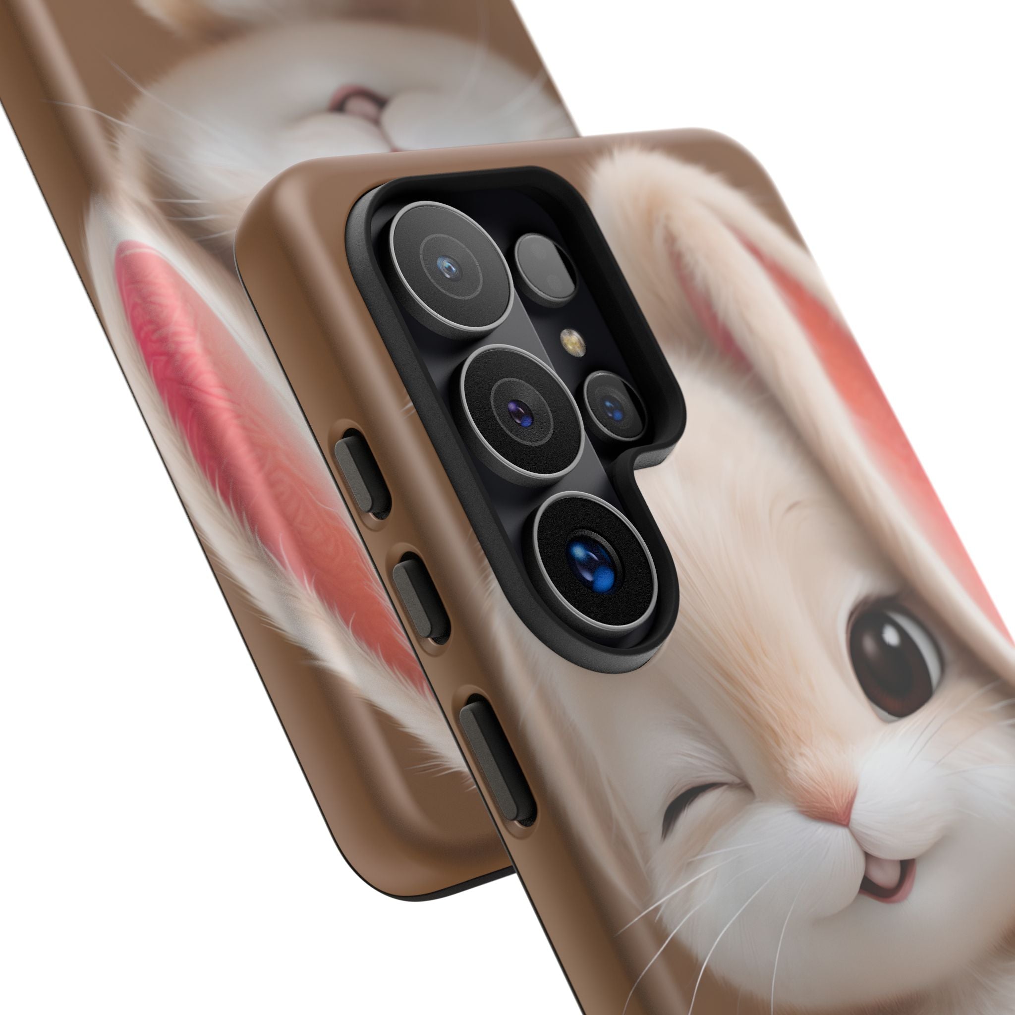 Adorable Kawaii Bunny Phone Case – Cute Winking Rabbit Aesthetic Case – Soft Pastel Bunny Cover – Gift for Bunny Lovers.