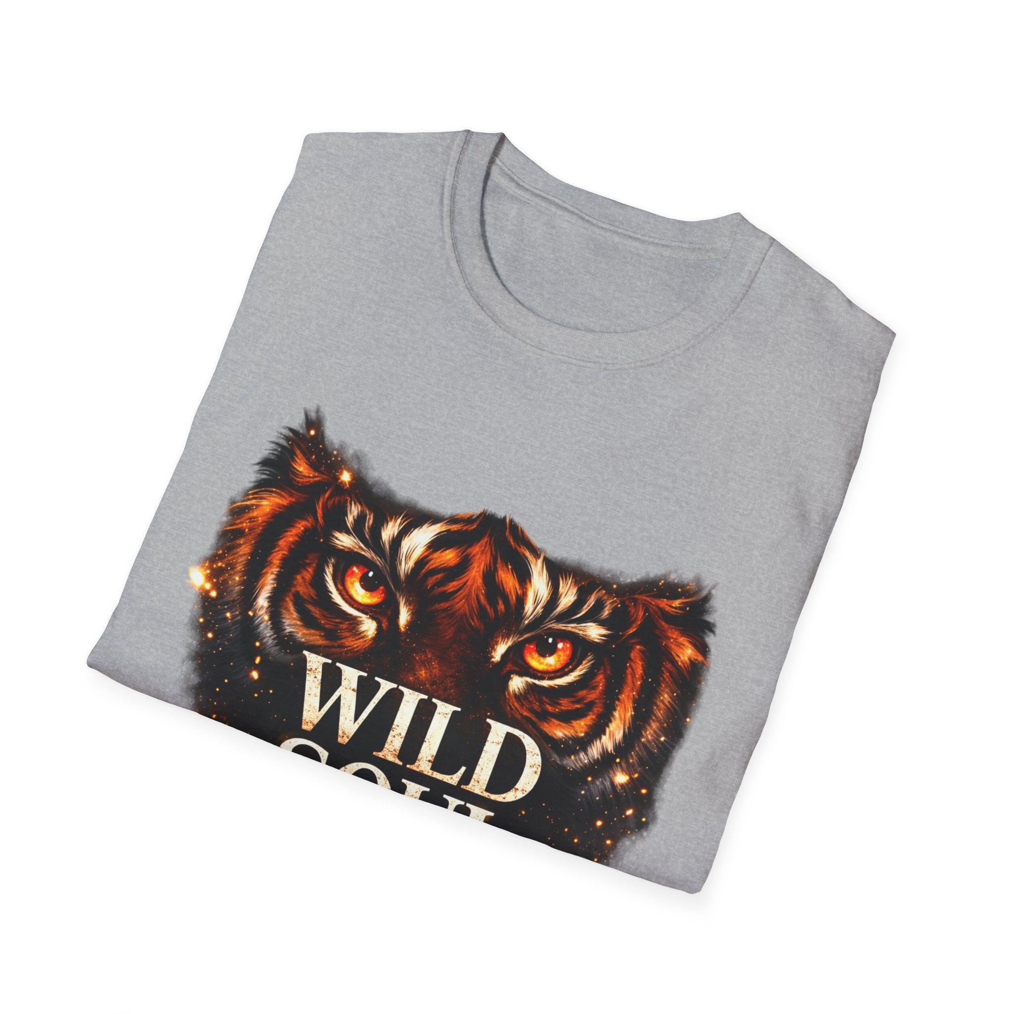 Wild Soul Tiger Eyes T-Shirt – Fierce Spirit Graphic Tee, Motivational Streetwear Shirt, Bold Animal Print Unisex Tee, Gift for Him & Her