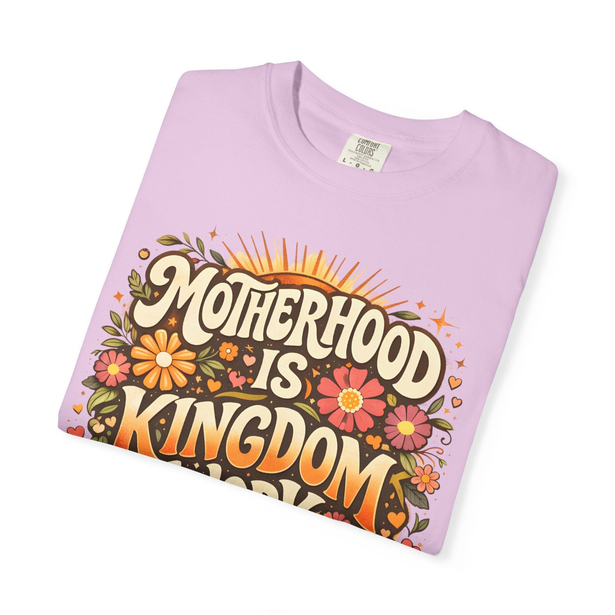 Motherhood Is Kingdom Work T-Shirt — Christian Mom Graphic Tee (Proverbs 31:27)