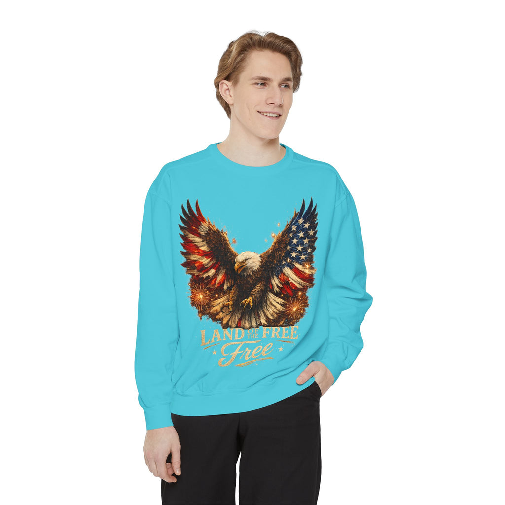 Patriotic Eagle Sweatshirt — Land of the Free Graphic Crewneck