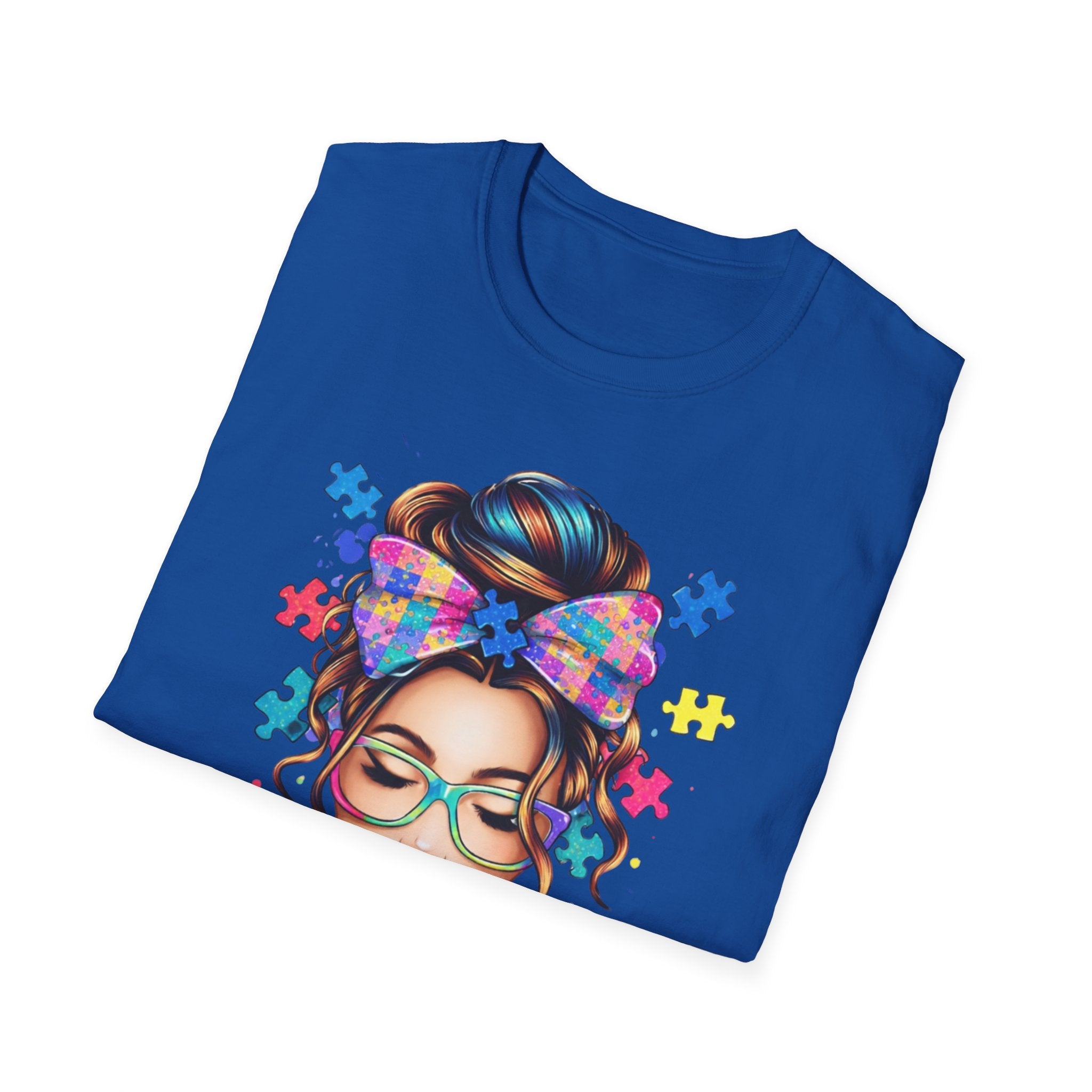 Autism Mom T-Shirt — Colorful Puzzle Heart Design for Proud Moms