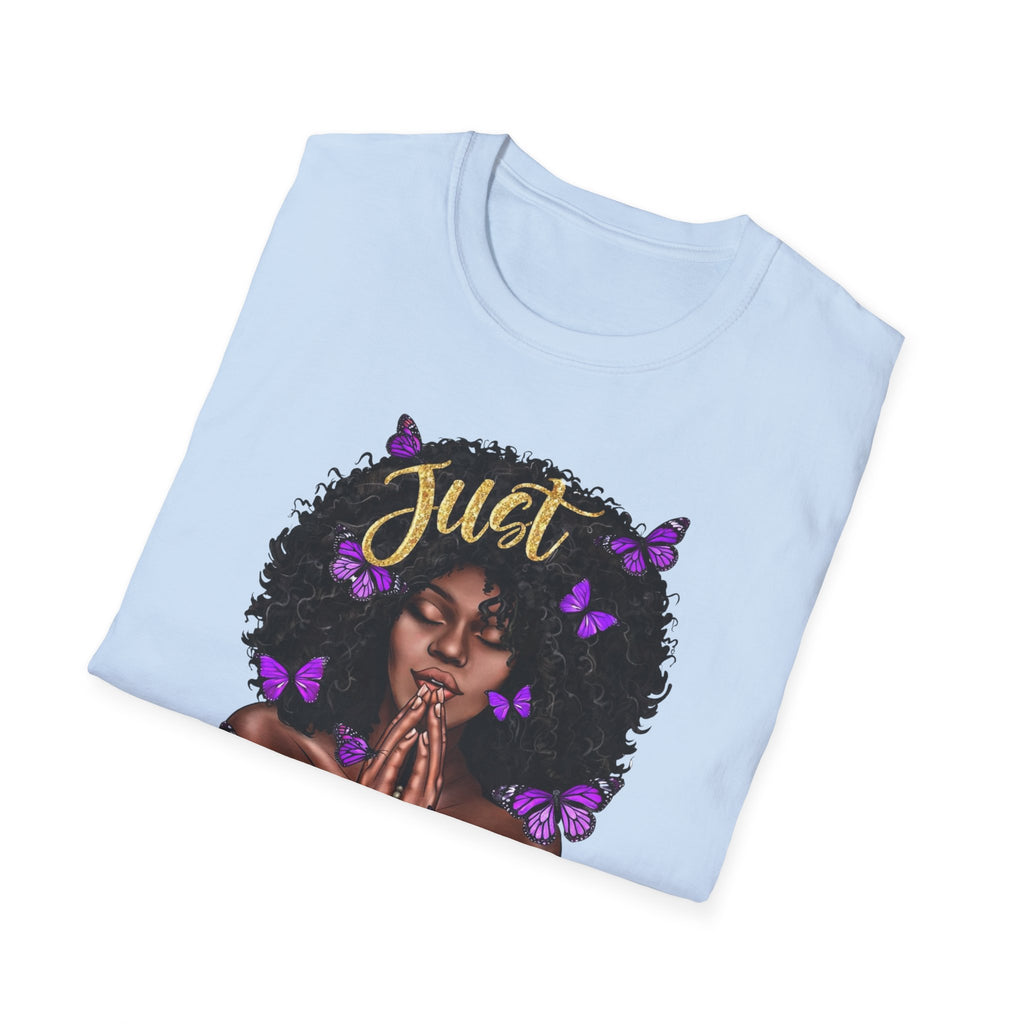 Redeemed Christian Afro Woman T-Shirt – Faith-Based Butterfly Design, Inspirational Black Woman Graphic Tee, Spiritual Gift for Women