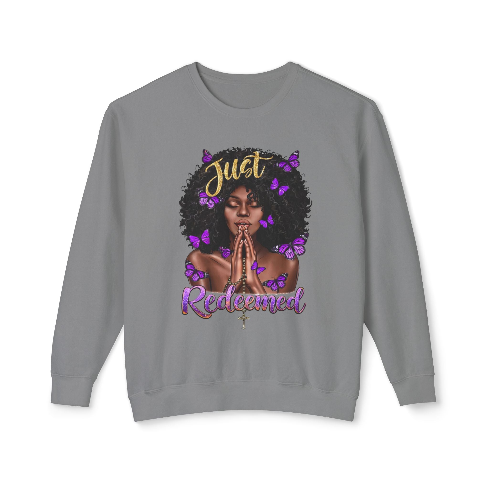 Redeemed Christian Afro Woman T-Shirt – Faith-Based Butterfly Design, Inspirational Black Woman Graphic Tee, Spiritual Gift for Women