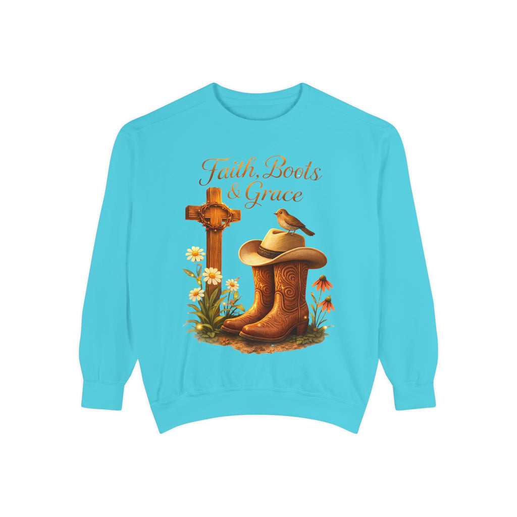Faith Boots and Grace Shirt – Western Christian Cowgirl Tee, Faith-Based Graphic Shirt, Cute Country Girl Gift, Boutique Style T-Shirt