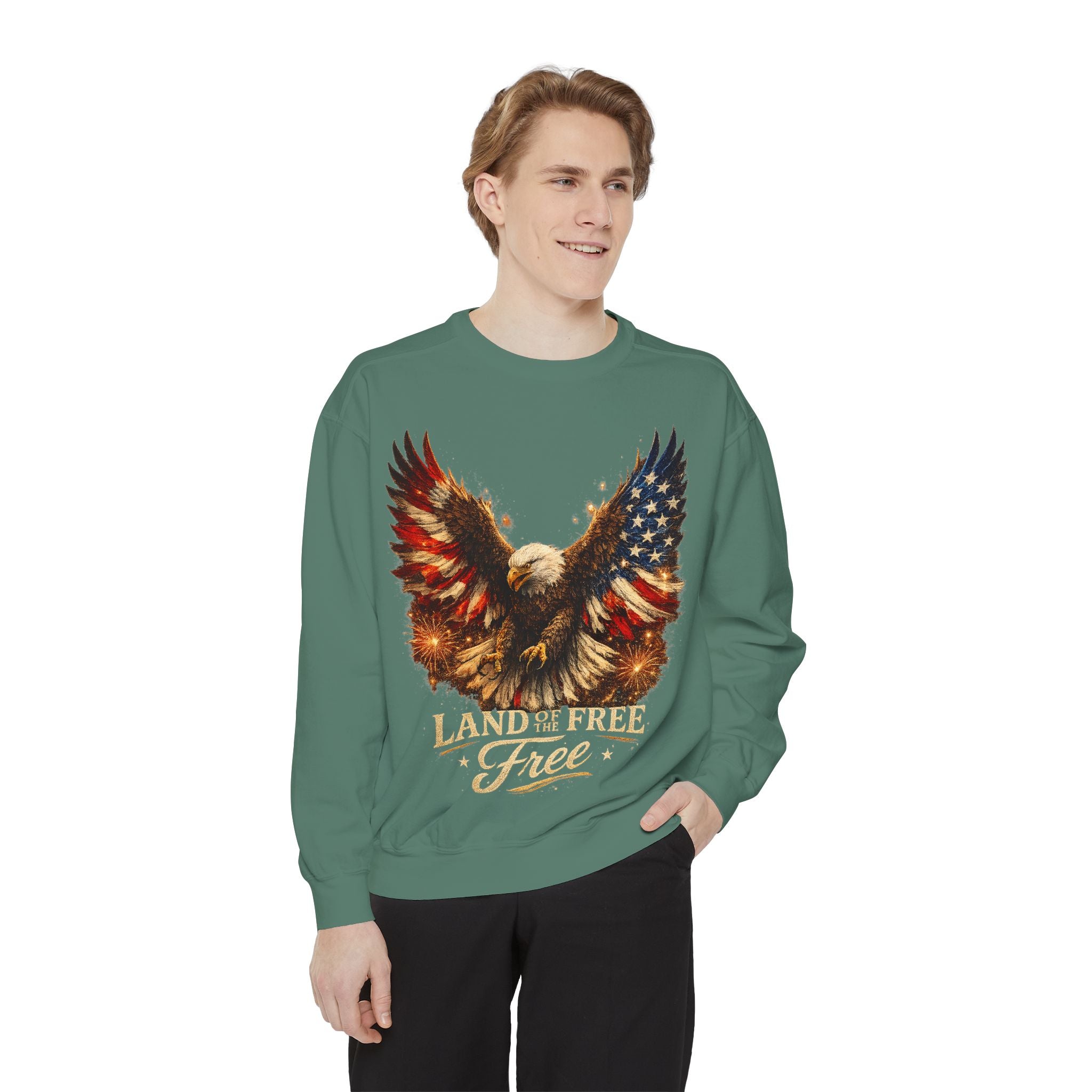 Patriotic Eagle Sweatshirt — Land of the Free Graphic Crewneck