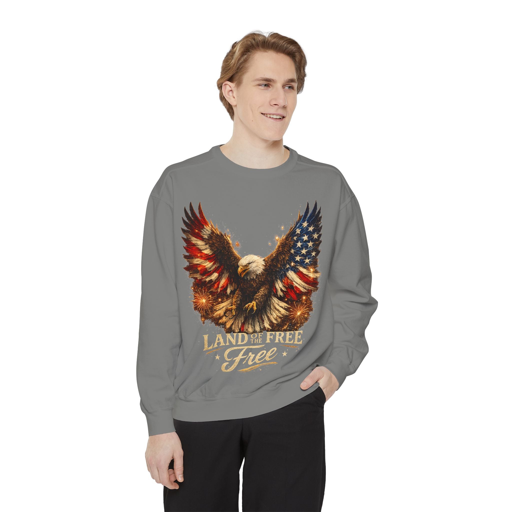 Patriotic Eagle Sweatshirt — Land of the Free Graphic Crewneck