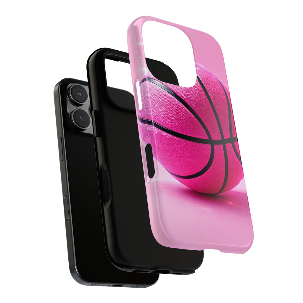 Pink Basketball Phone Case, Aesthetic Sports iPhone & Samsung Case, Cute Girly Athlete Case, Coquette Sport Phone Cover