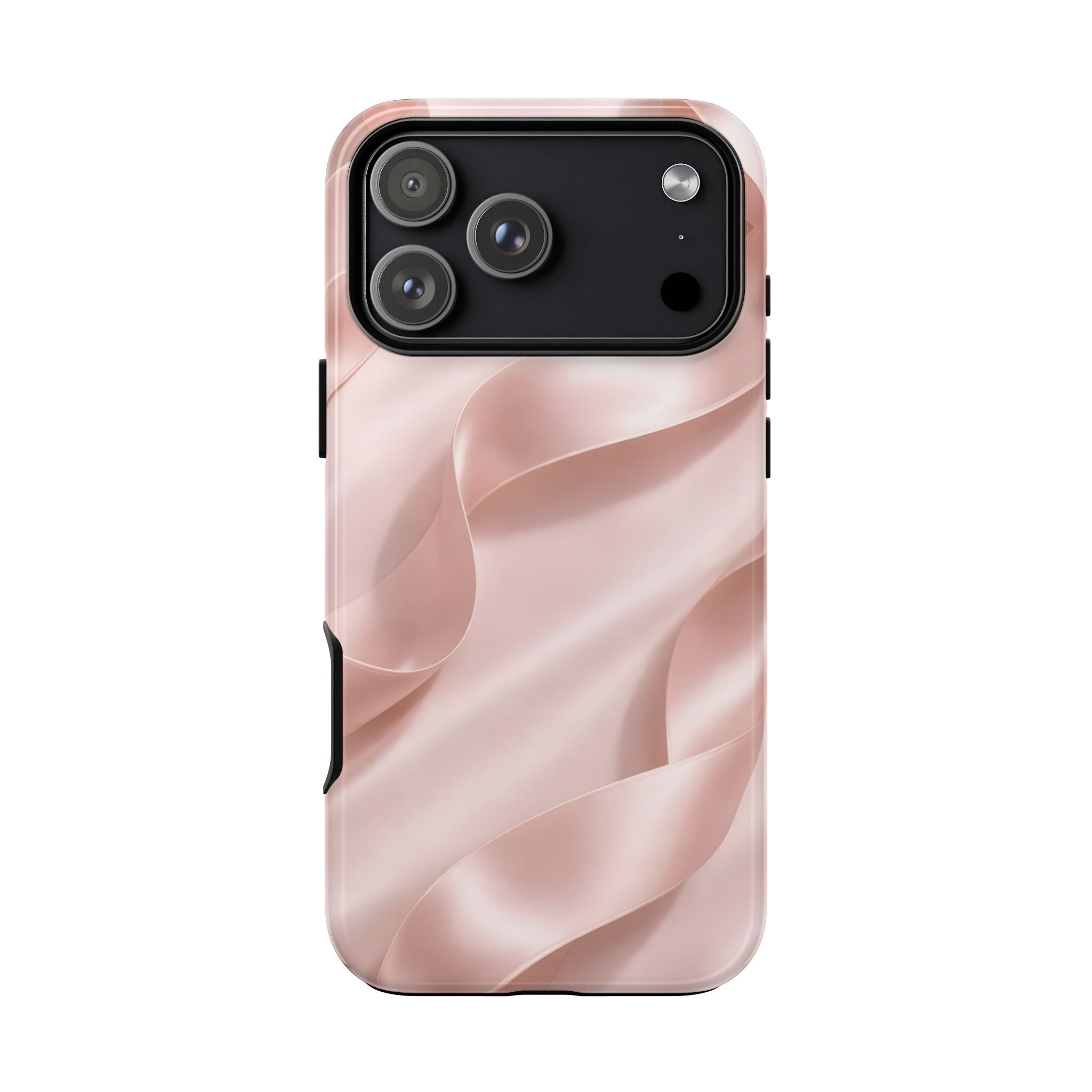 Blush Pink Satin Ribbon Phone Case – Elegant Coquette Aesthetic Luxury iPhone Case, Feminine Designer Bow Phone Cover