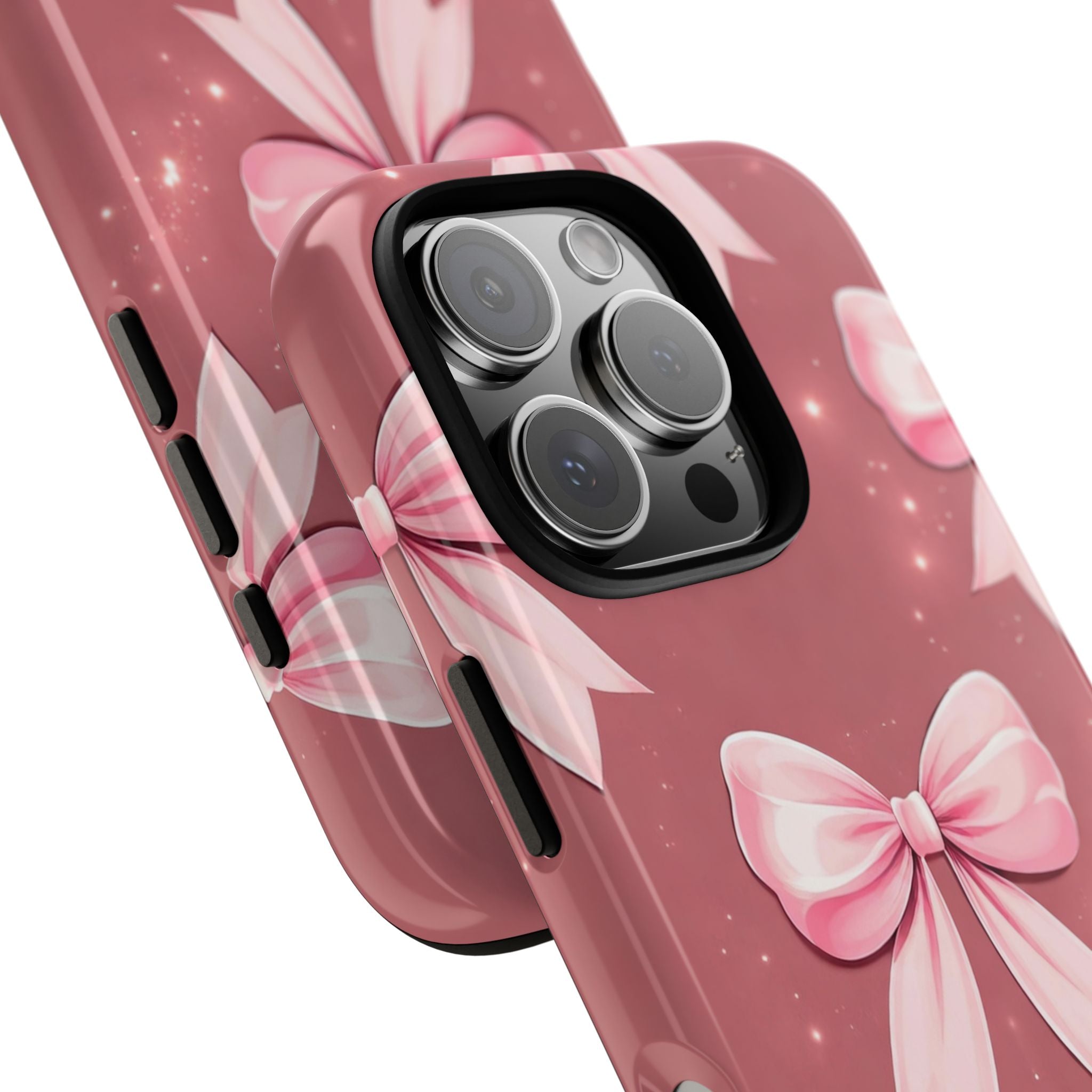 Pink Bow Phone Case, Coquette Aesthetic iPhone & Samsung Case, Cute Girly Pattern Case, Soft Girl Feminine Phone Cover