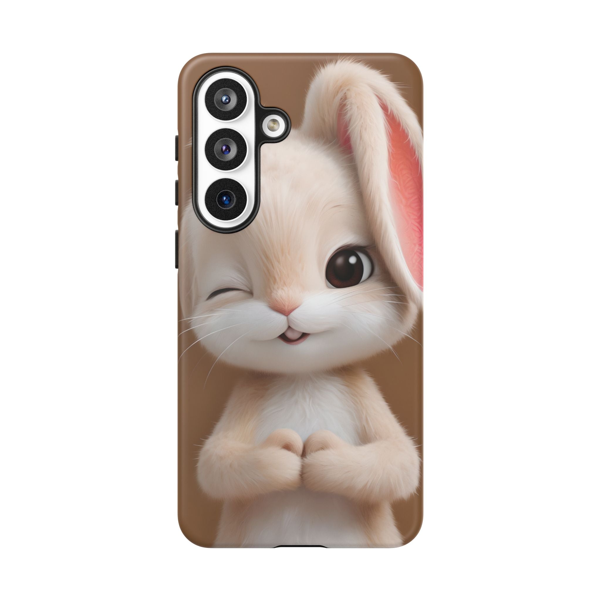 Adorable Kawaii Bunny Phone Case – Cute Winking Rabbit Aesthetic Case – Soft Pastel Bunny Cover – Gift for Bunny Lovers.