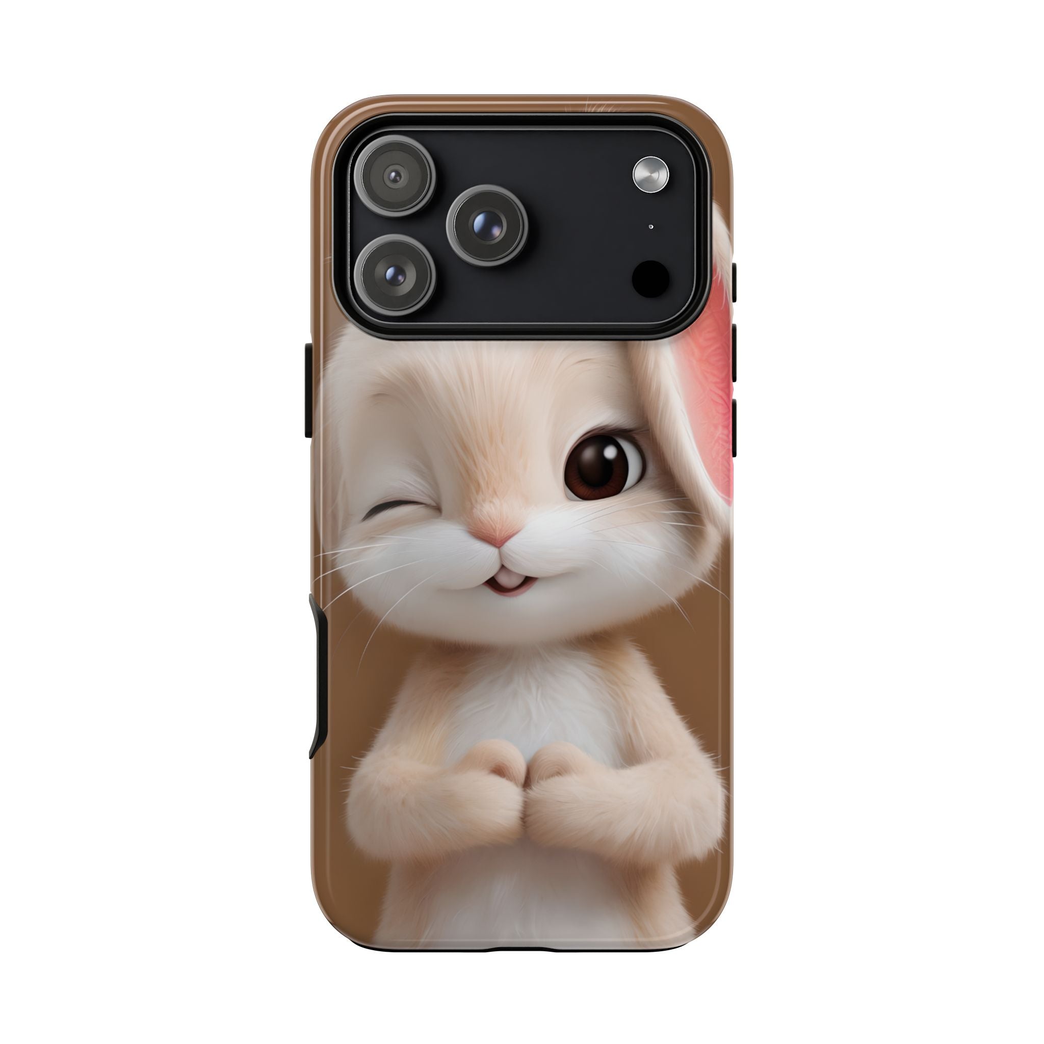 Adorable Kawaii Bunny Phone Case – Cute Winking Rabbit Aesthetic Case – Soft Pastel Bunny Cover – Gift for Bunny Lovers.