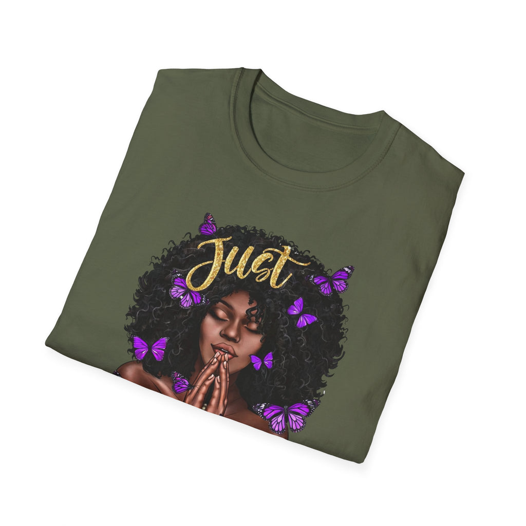 Redeemed Christian Afro Woman T-Shirt – Faith-Based Butterfly Design, Inspirational Black Woman Graphic Tee, Spiritual Gift for Women