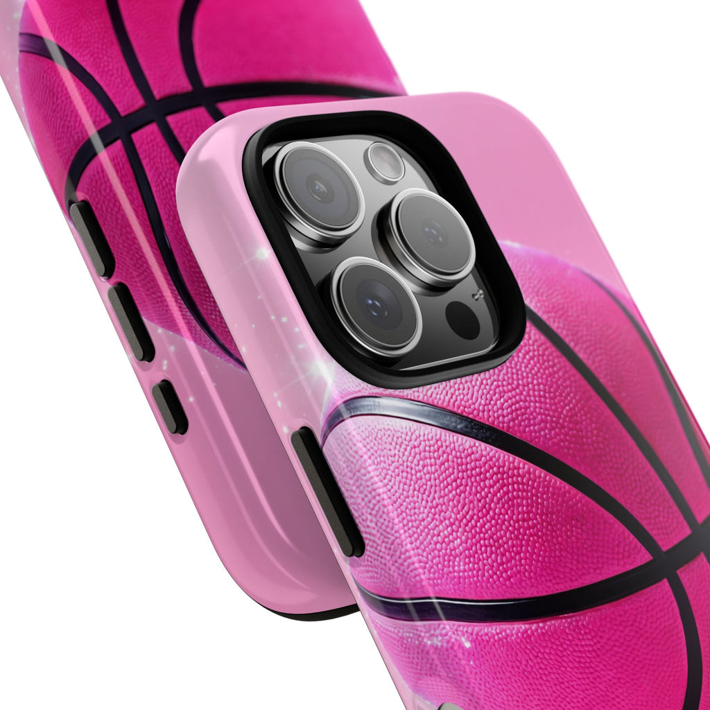 Pink Basketball Phone Case, Aesthetic Sports iPhone & Samsung Case, Cute Girly Athlete Case, Coquette Sport Phone Cover