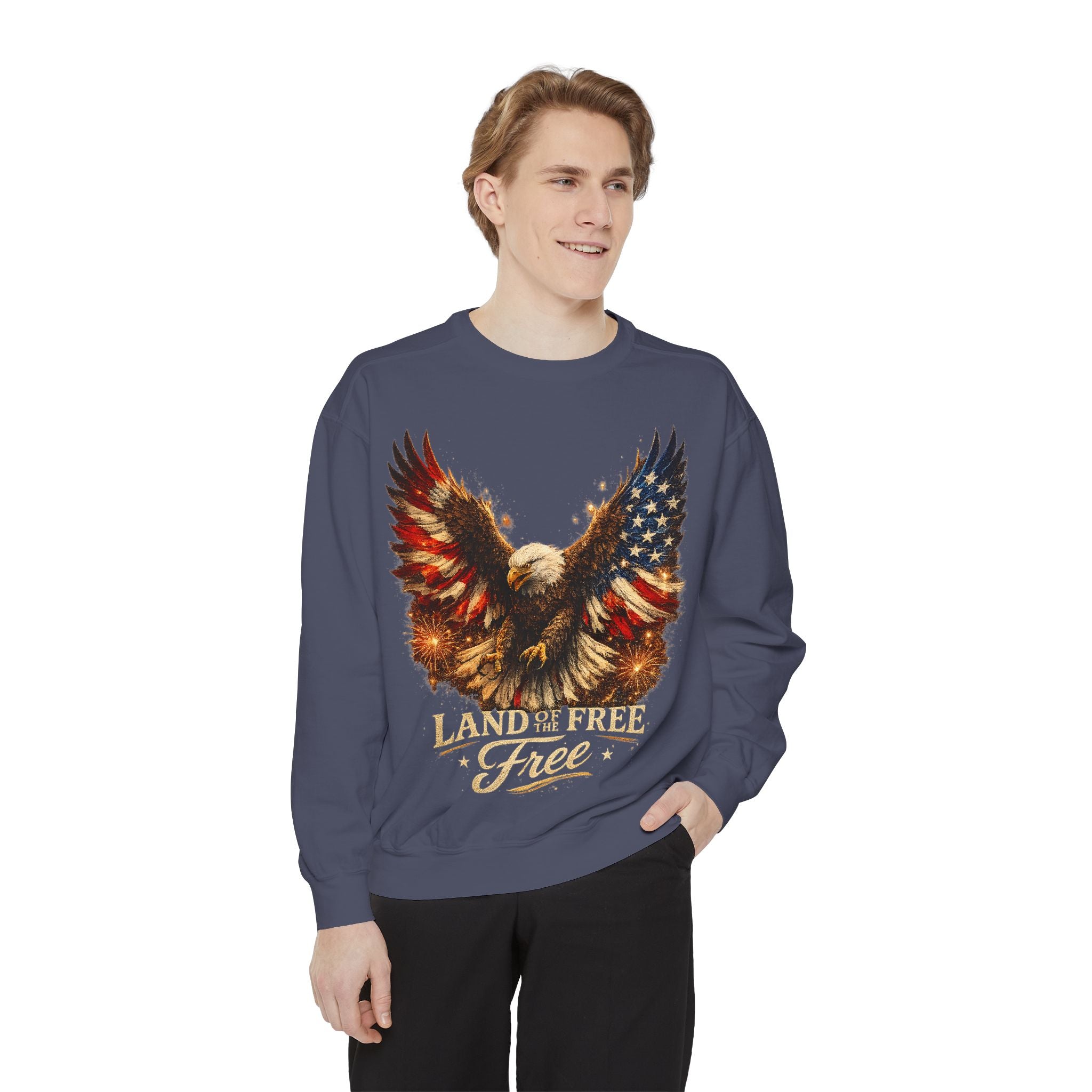 Patriotic Eagle Sweatshirt — Land of the Free Graphic Crewneck