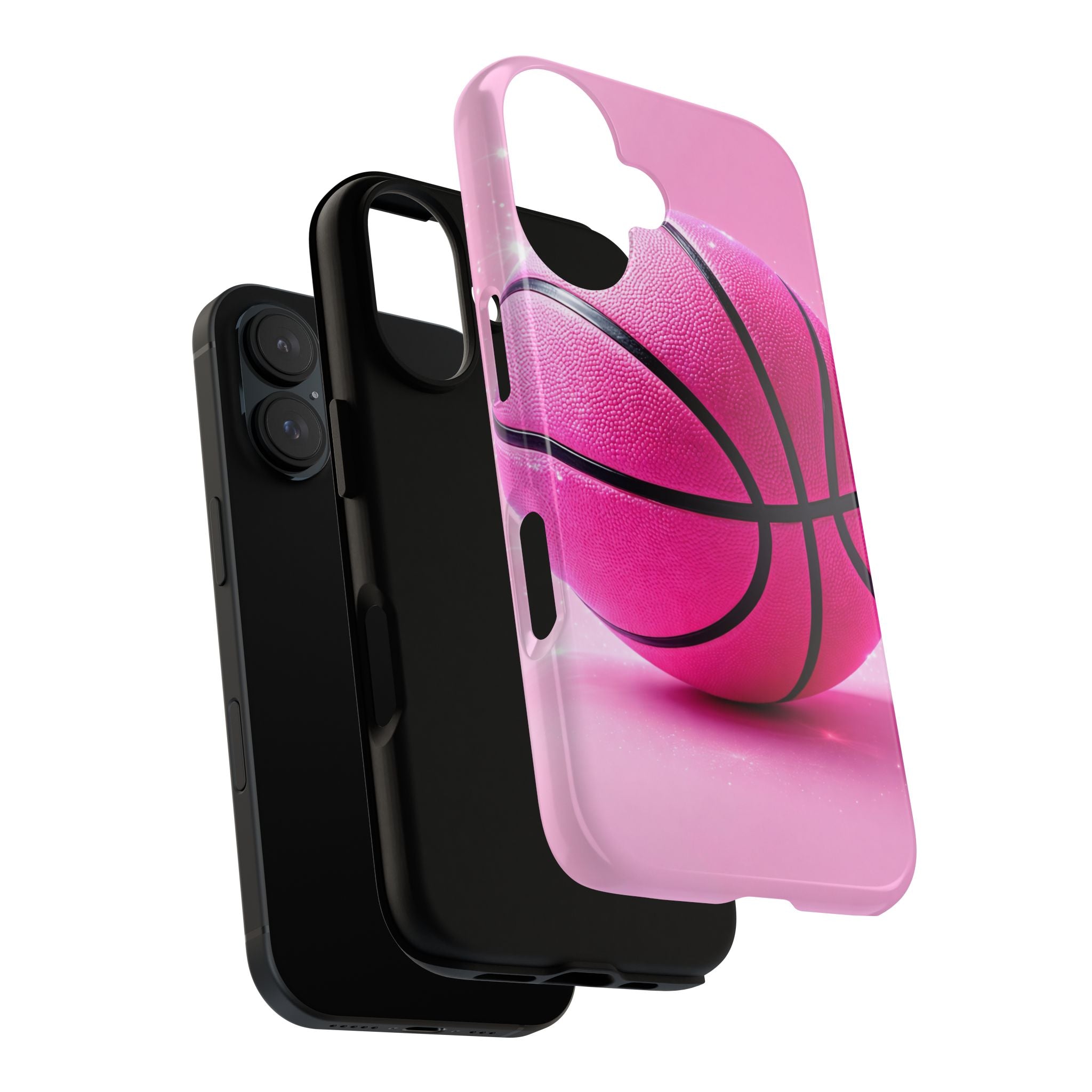 Pink Basketball Phone Case, Aesthetic Sports iPhone & Samsung Case, Cute Girly Athlete Case, Coquette Sport Phone Cover