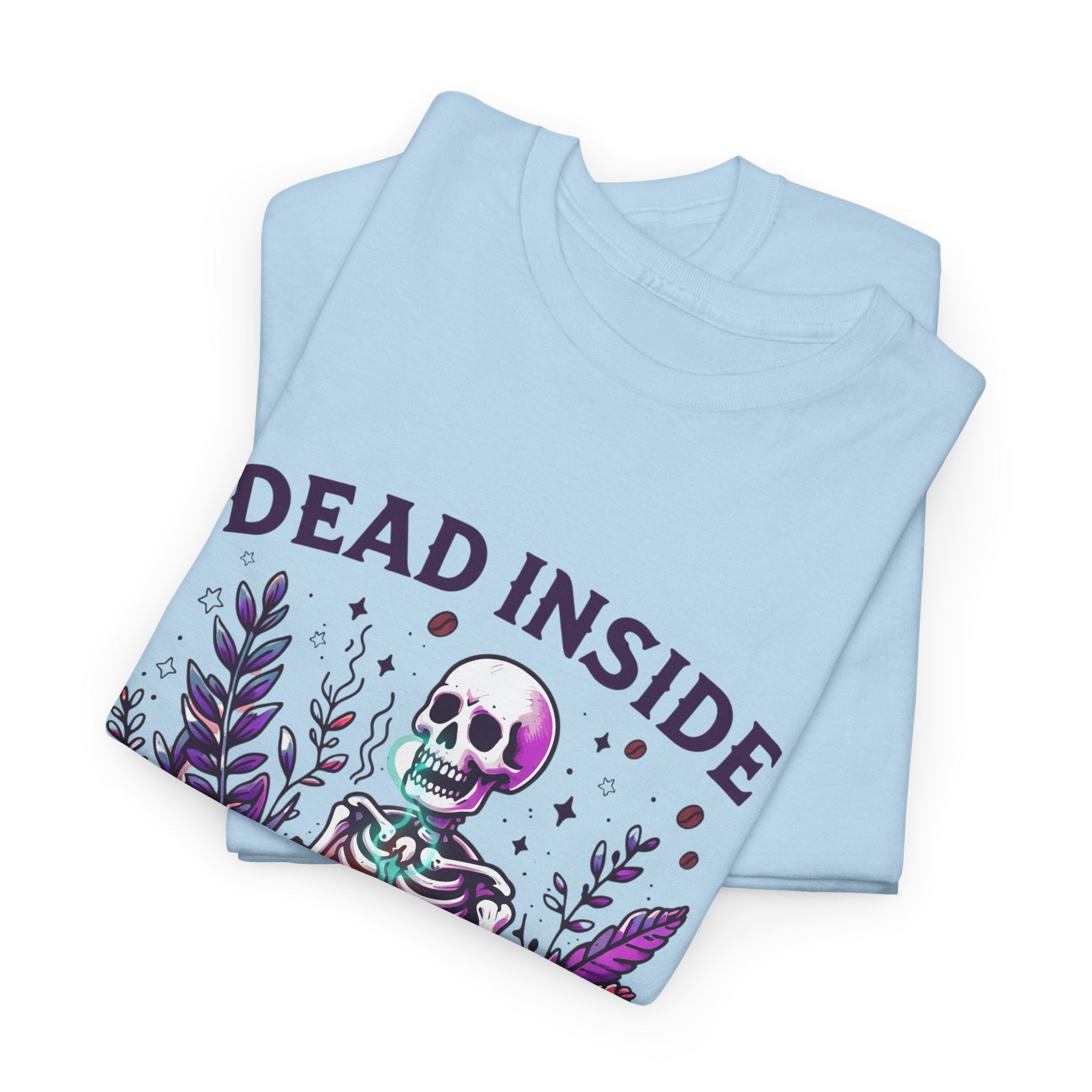 Dead Inside But Caffeinated T-Shirt – Funny Skeleton Coffee Tee
