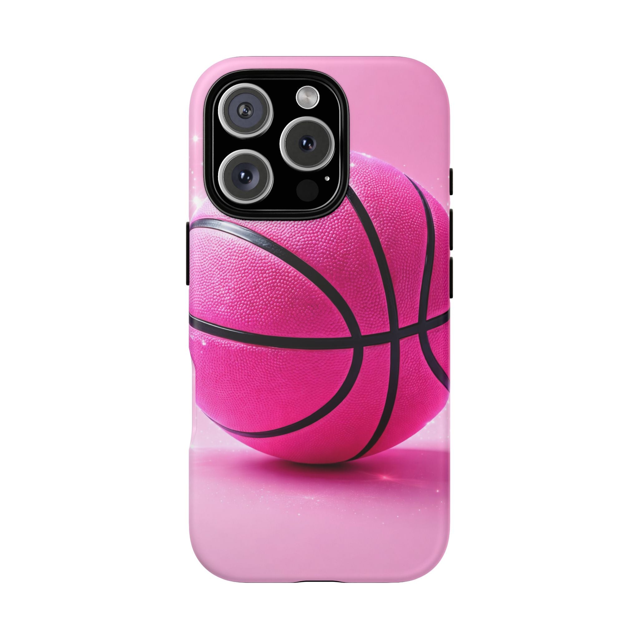 Pink Basketball Phone Case, Aesthetic Sports iPhone & Samsung Case, Cute Girly Athlete Case, Coquette Sport Phone Cover